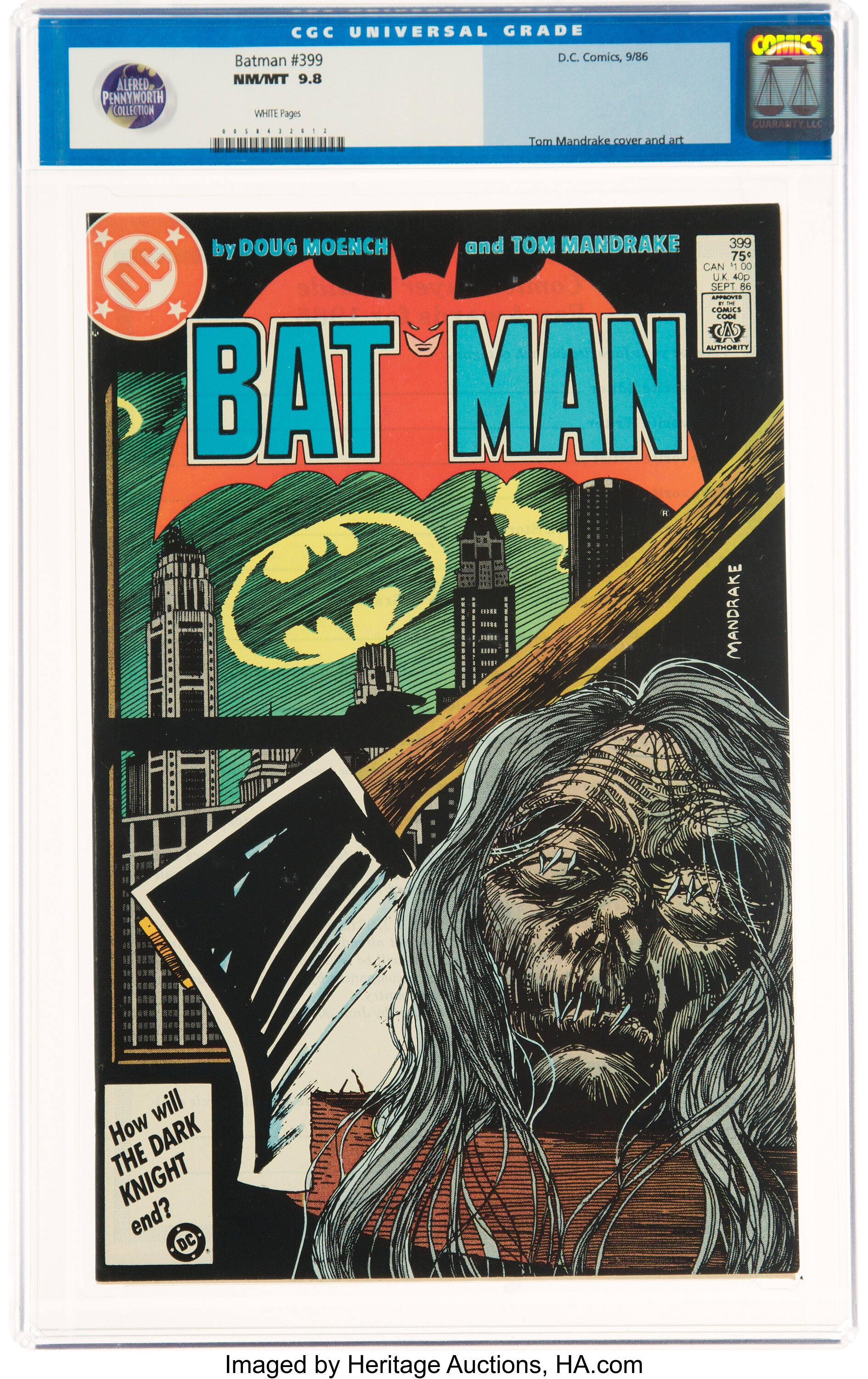 Batman #399 (DC, 1986) CGC NM/MT  White pages.... Modern Age | Lot  #17095 | Heritage Auctions