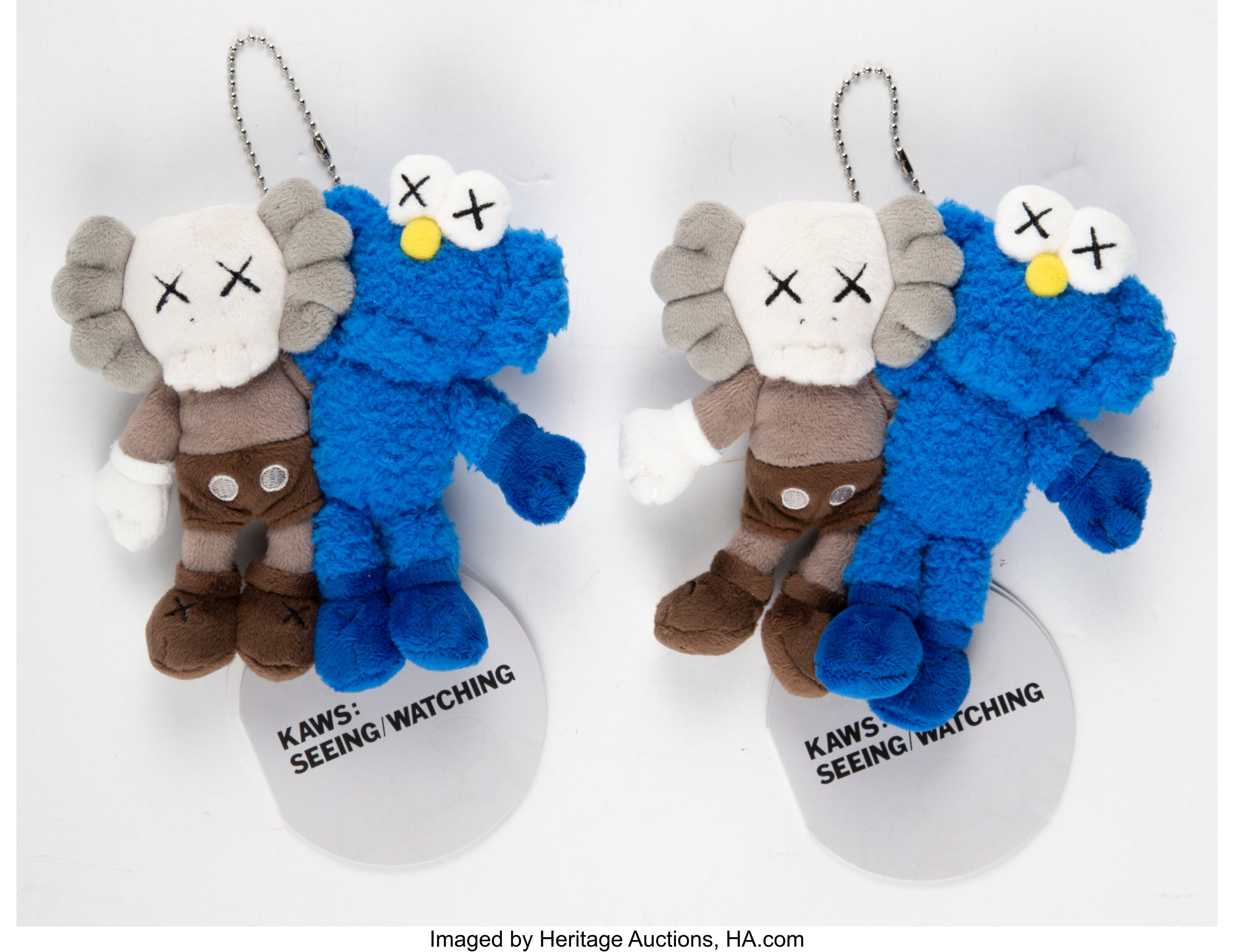 Kaws Seeing/Watching Plush Keychain Grey/Blue