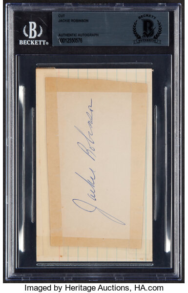 Jackie Robinson Autographed Cut Signature Framed