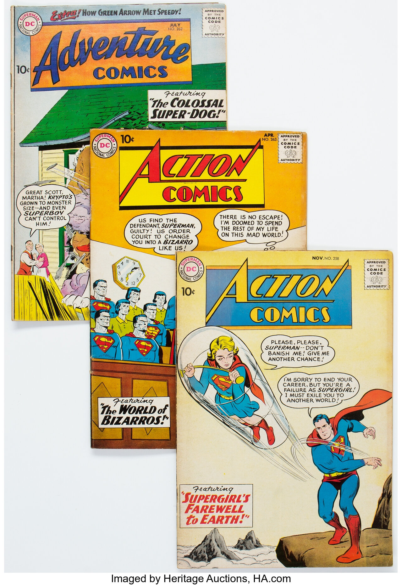 Action Comics Adventure Comics Group Of 7 Dc 1960s Condition Lot Heritage Auctions