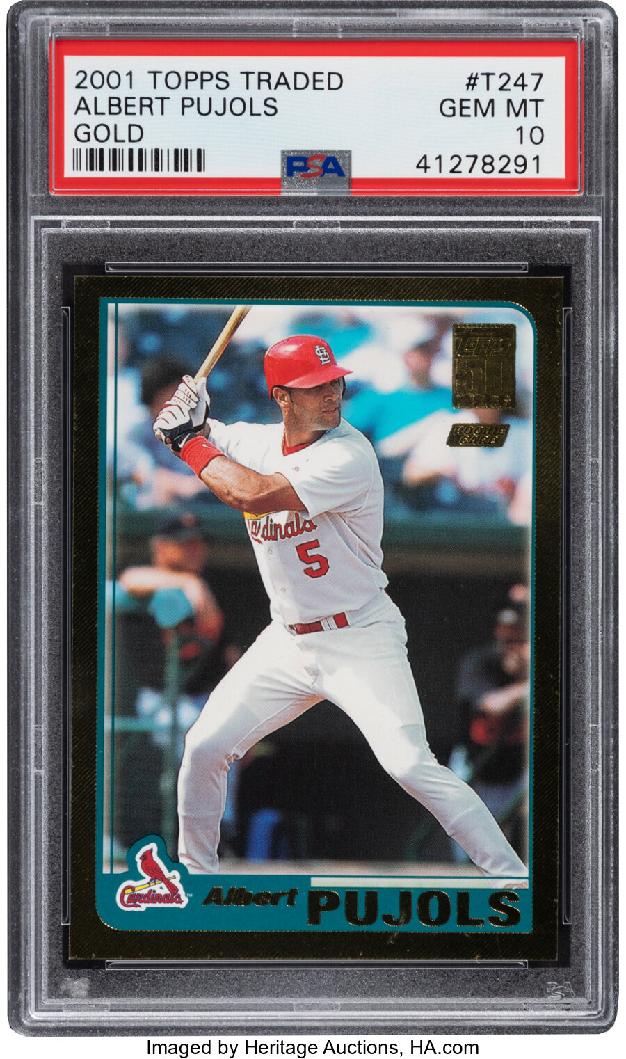 2001 Topps Traded Albert Pujols (Gold) #T247 PSA Gem Mint 10