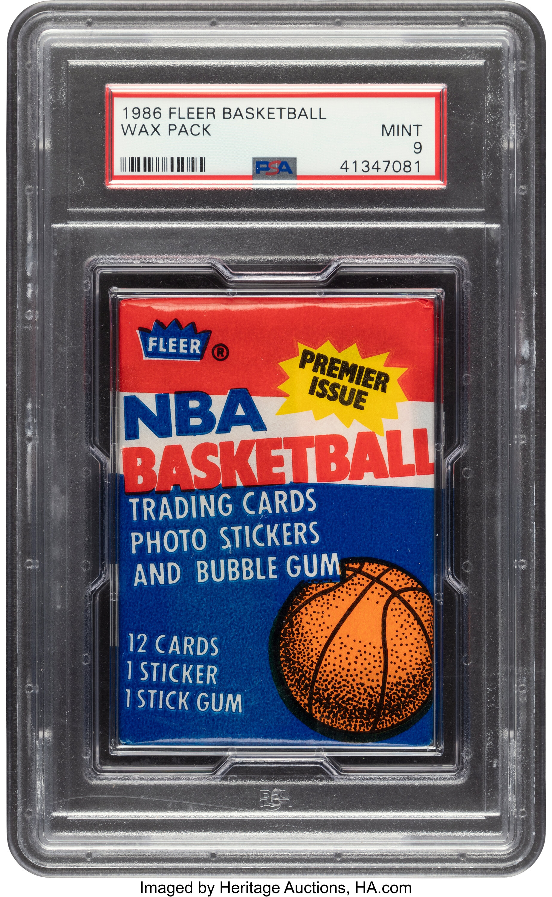 1986 Fleer Basketball Unopened Wax Pack PSA Mint 9 - Michael Jordan | Lot #80716 | Heritage Auctions