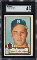 1952 Topps Ed Mathews #407 PSA NM-MT 8. Baseball Cards Singles, Lot  #80240