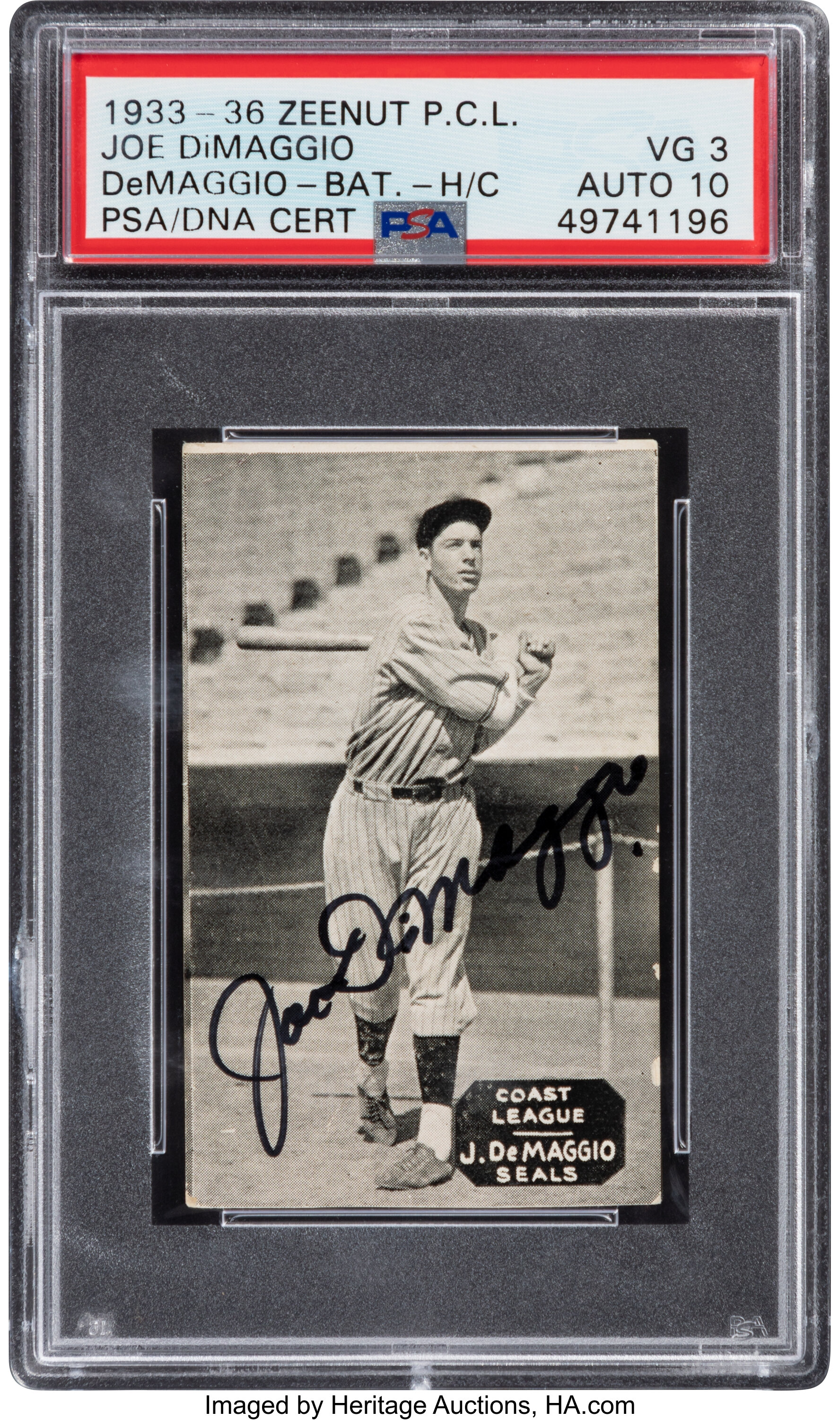 1933 San Francisco Seals, No. 10 Joe DiMaggio – Oldtime Baseball Game