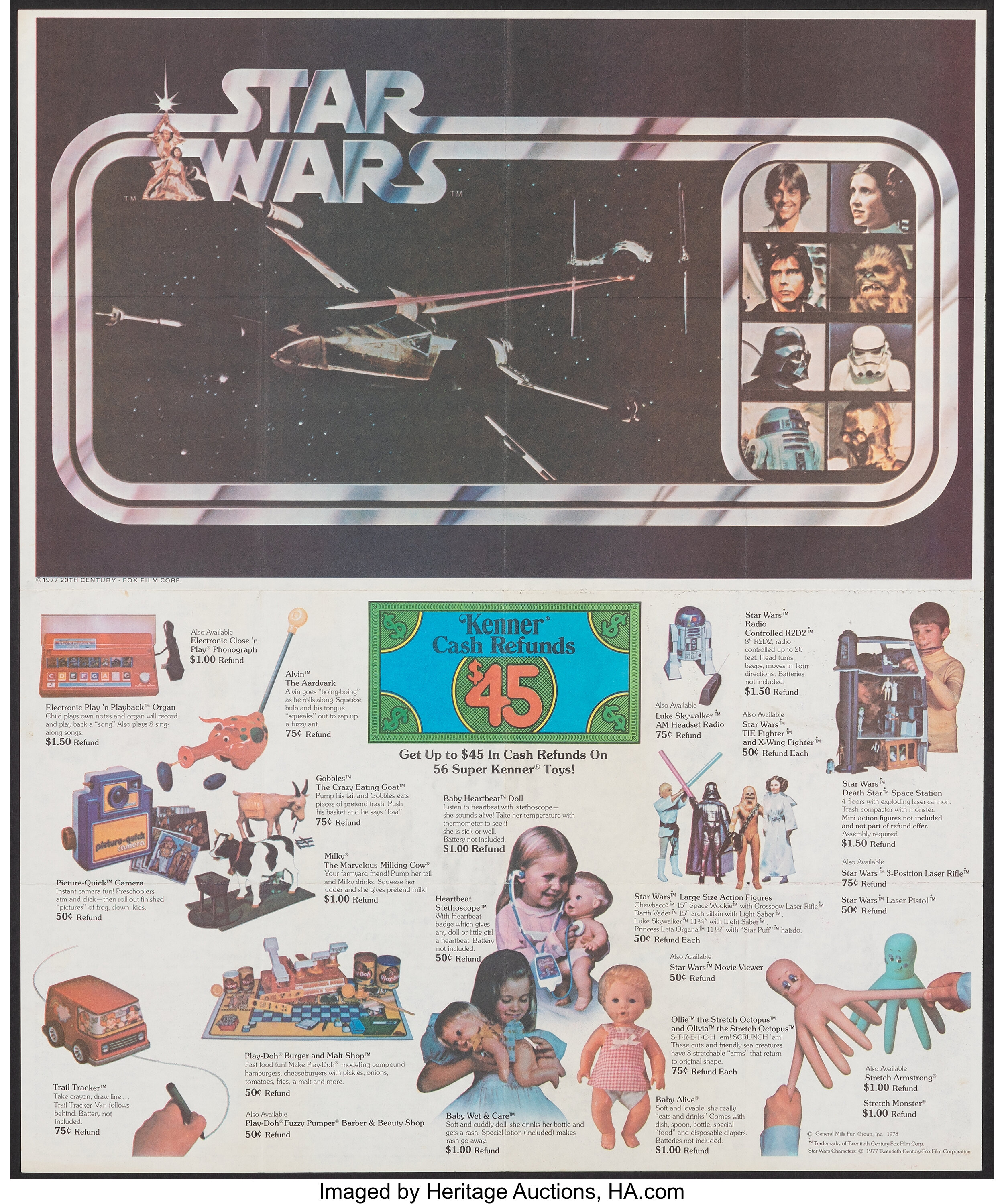 Star Wars Kenner 1977 Folded Very Fine Poster 15 X 18 Lot Heritage Auctions