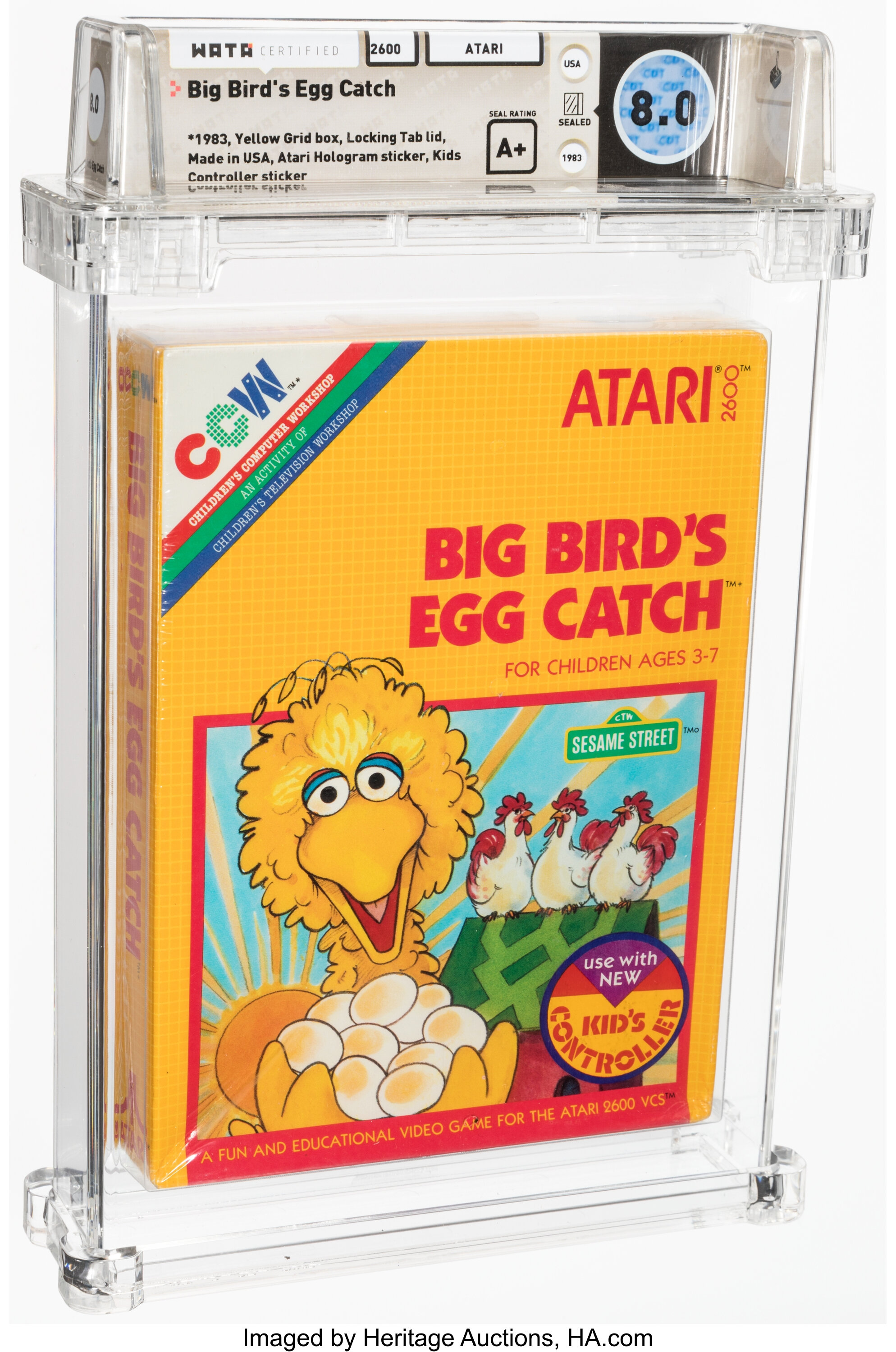 Big Bird S Egg Catch Wata 8 0 A Sealed 19 Yellow Grid Box Lot Heritage Auctions