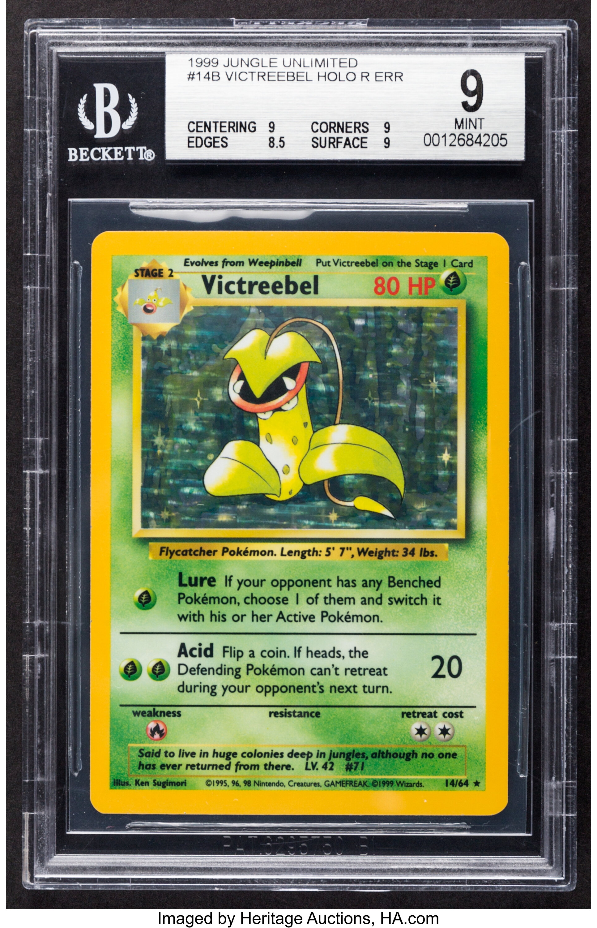 Pokémon Victreebel #14 Unlimited Jungle Set Rare Hologram Trading