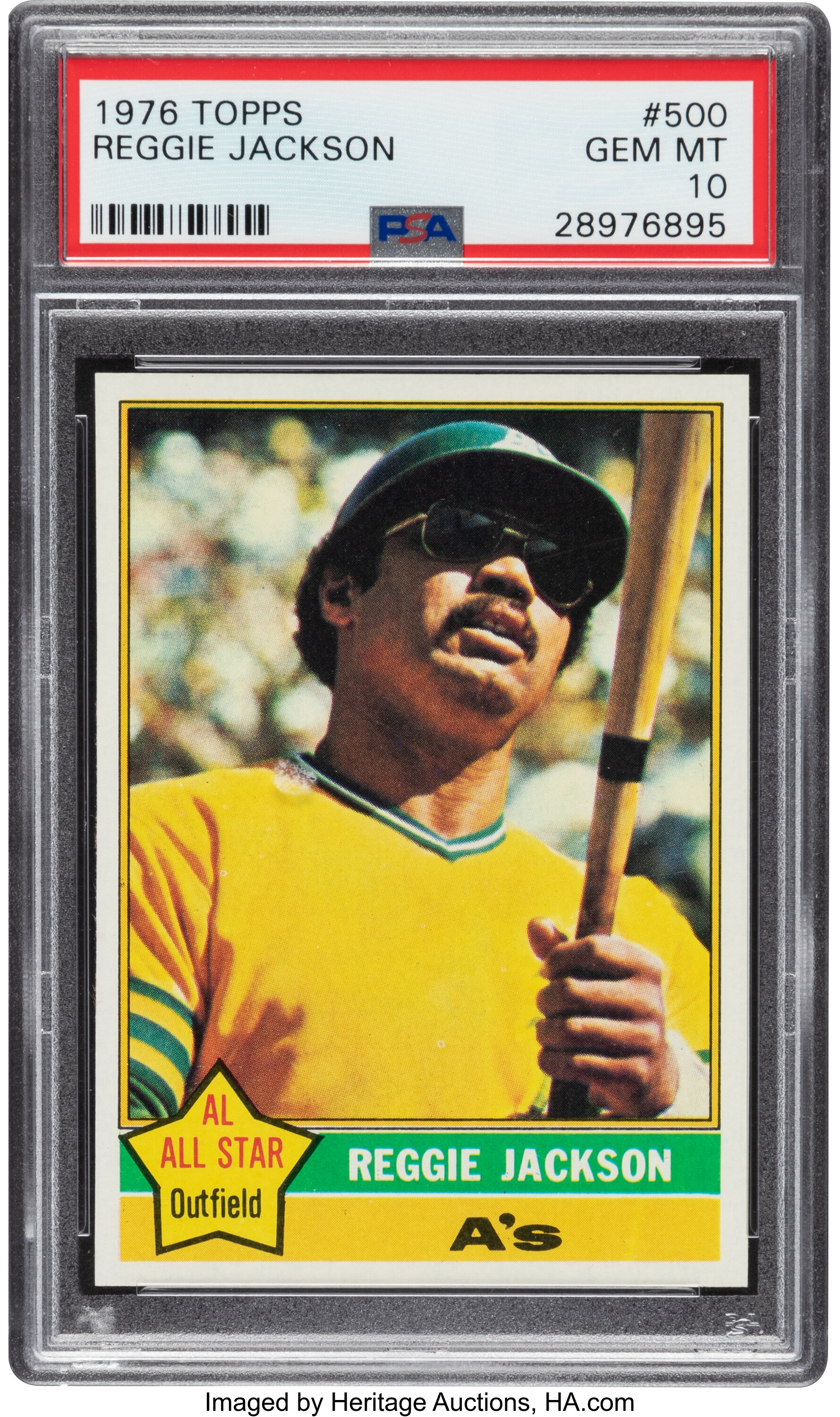 1976 Topps Reggie Jackson Oakland Athletics #500 Baseball Card Very Good