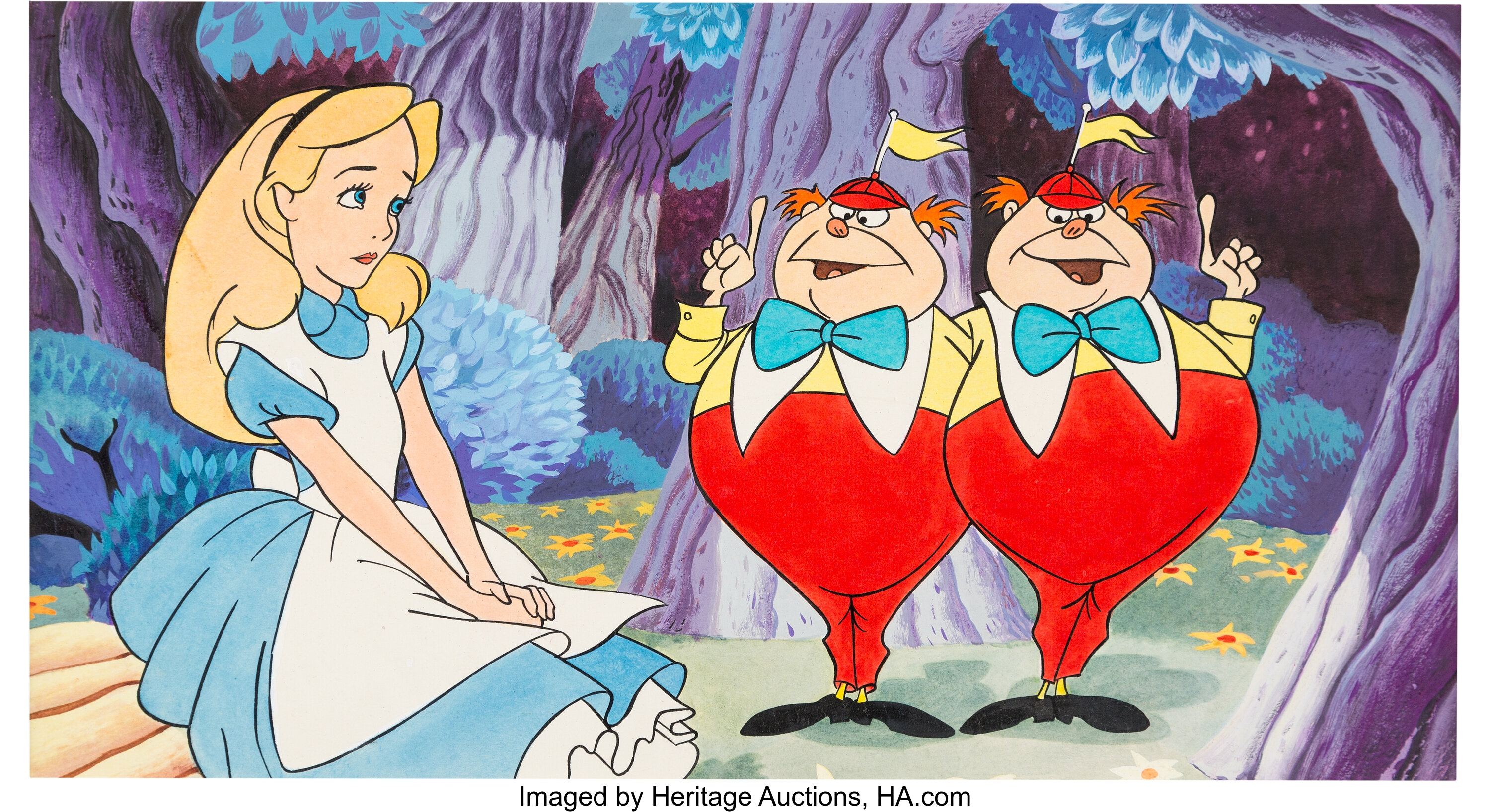 Alice in Wonderland Alice with Tweedle Dee and Tweedle Dum Book | Lot ...