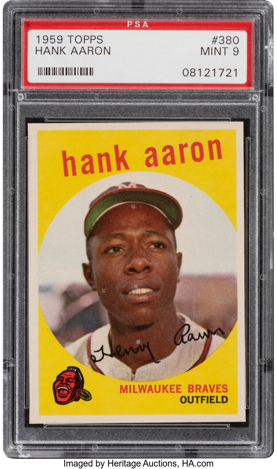 1959 Topps Hank Aaron #380 PSA Mint 9 - Only One Higher