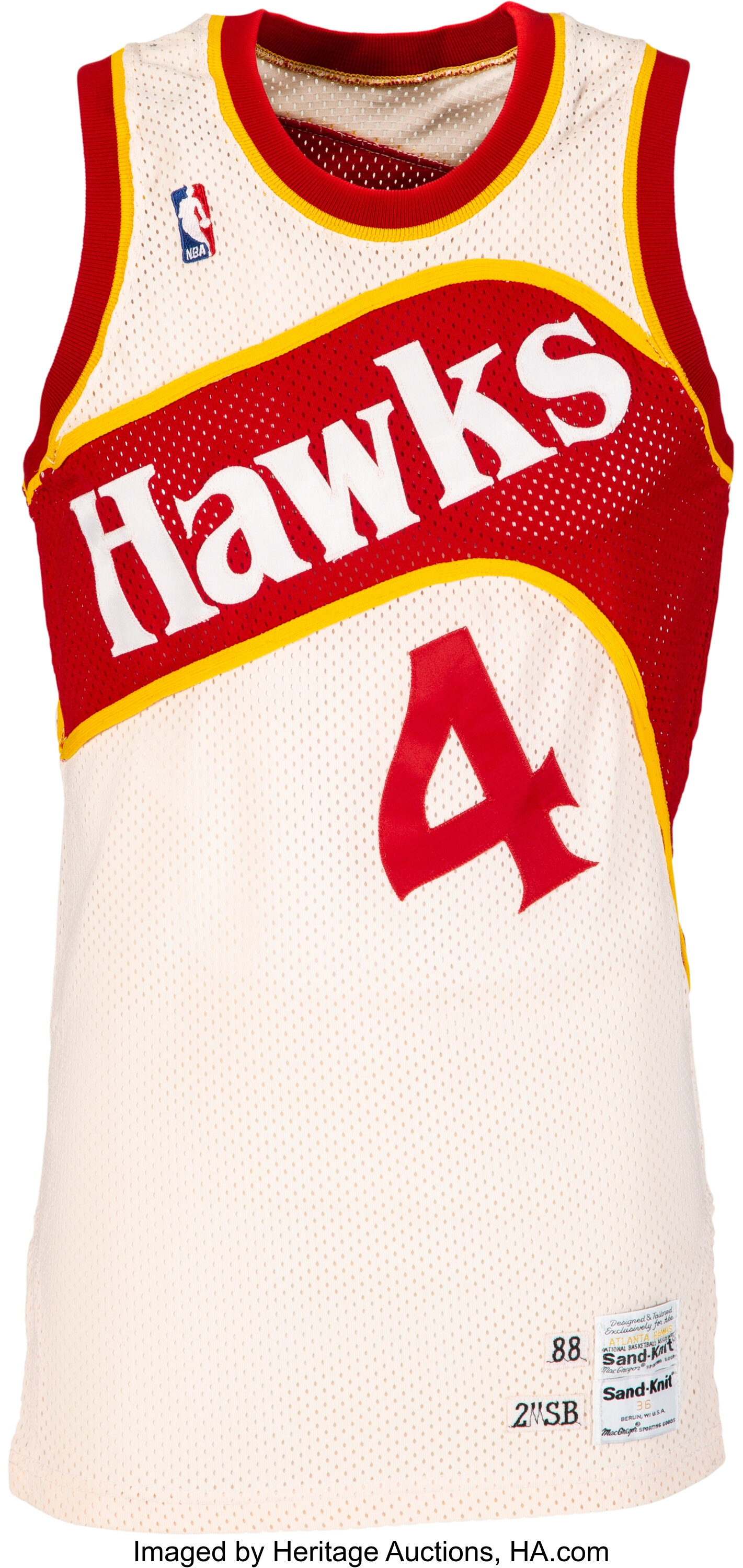Spud Webb Signed Hawks Logo Game Ball Series Basketball Insc Slam Dun –