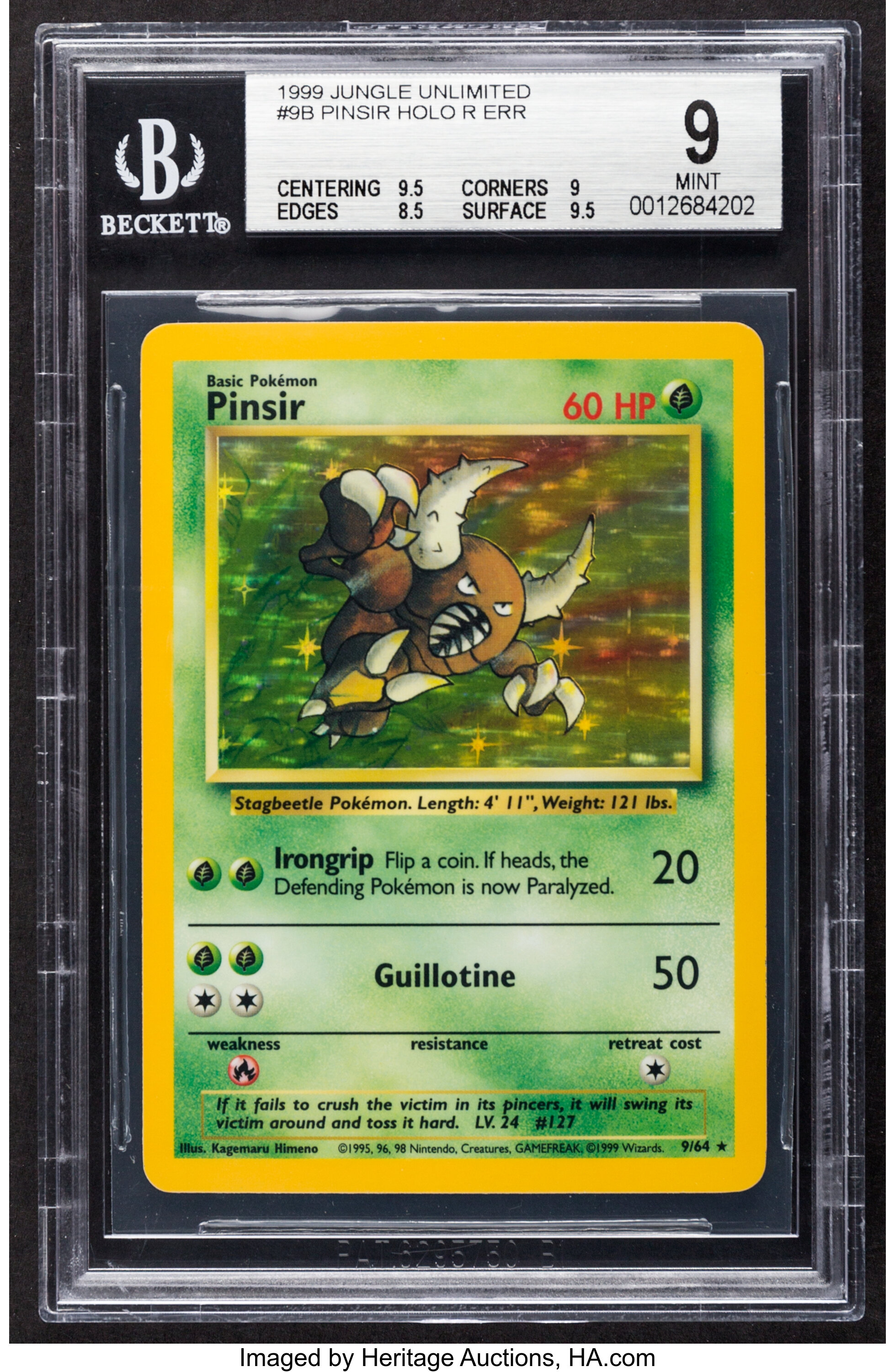 Pokémon Pinsir #9 Unlimited Jungle Set Rare Hologram Trading Card