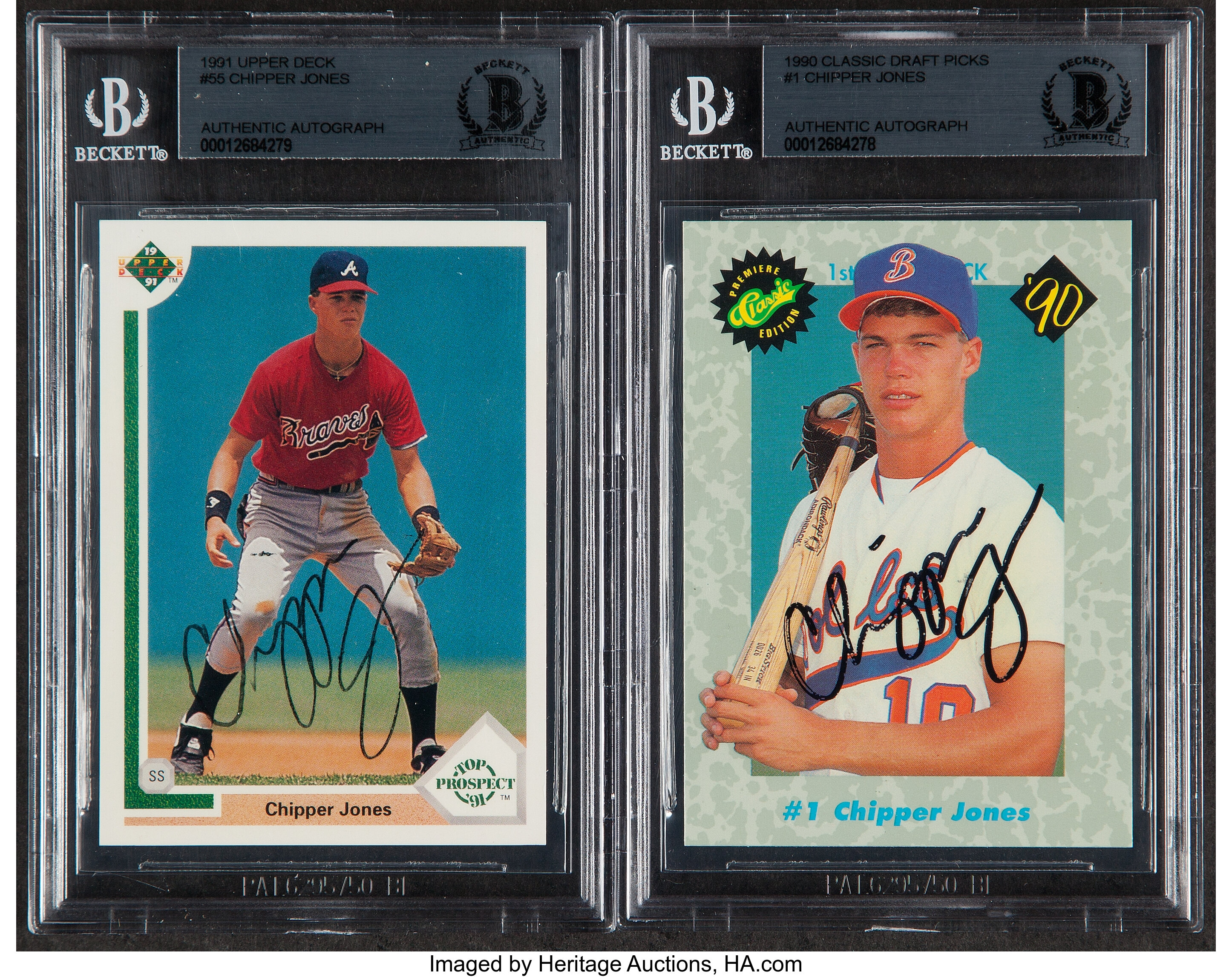 Signed 1990 Classic Draft Picks & 1991 Upper Deck Chipper Jones | Lot  #43227 | Heritage Auctions
