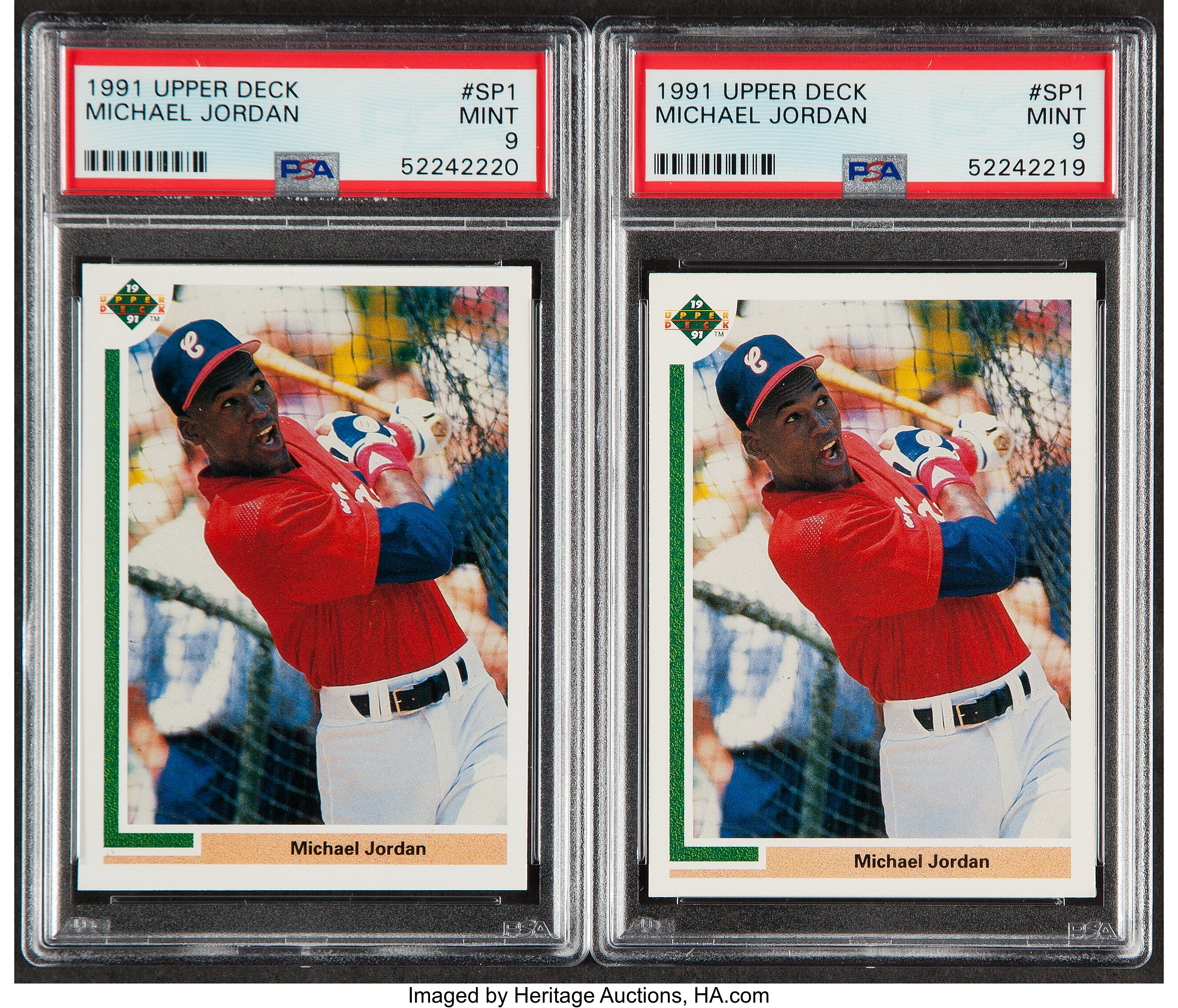 1991 Upper Deck Michael Jordan #SP1 PSA Mint 9 Graded Pair (2).... | Lot  #43092 | Heritage Auctions