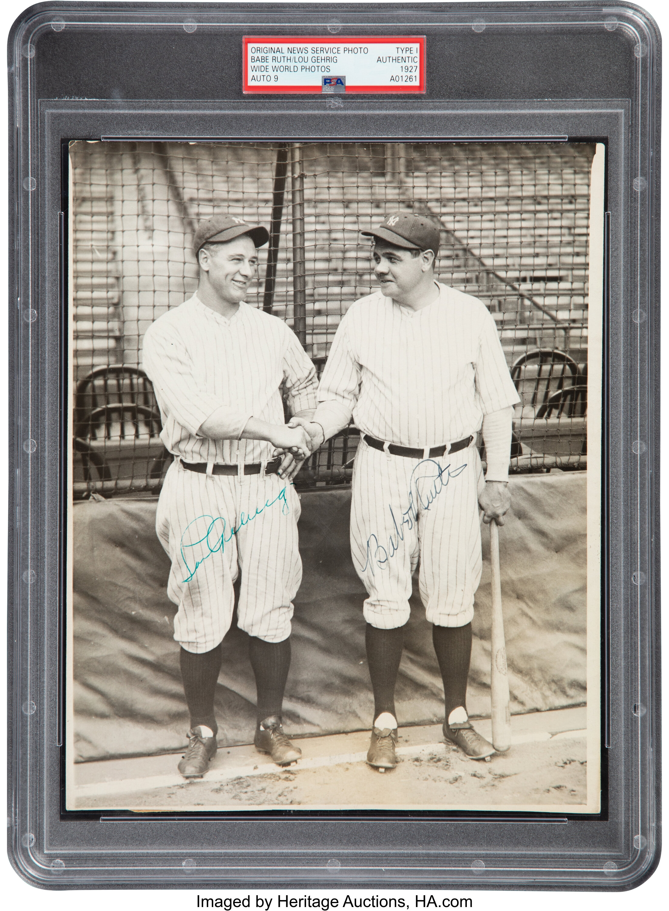 BABE RUTH LOU GEHRIG Autographed Cut Signature REPRINT Framed 8x10 Photo  YANKEES