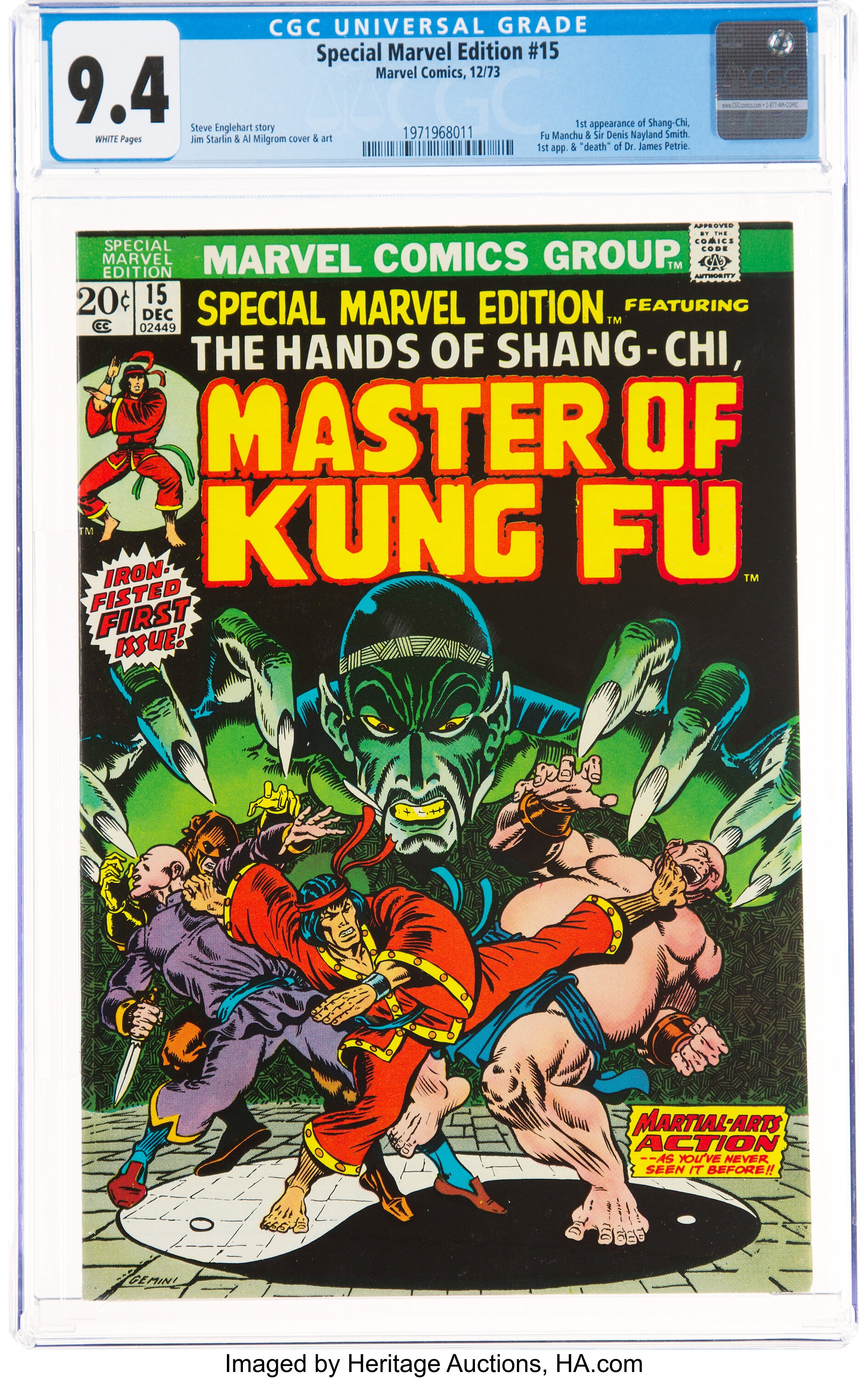 Special Marvel Edition 15 Shang Chi Marvel 1973 Cgc Nm 9 4 Lot Heritage Auctions
