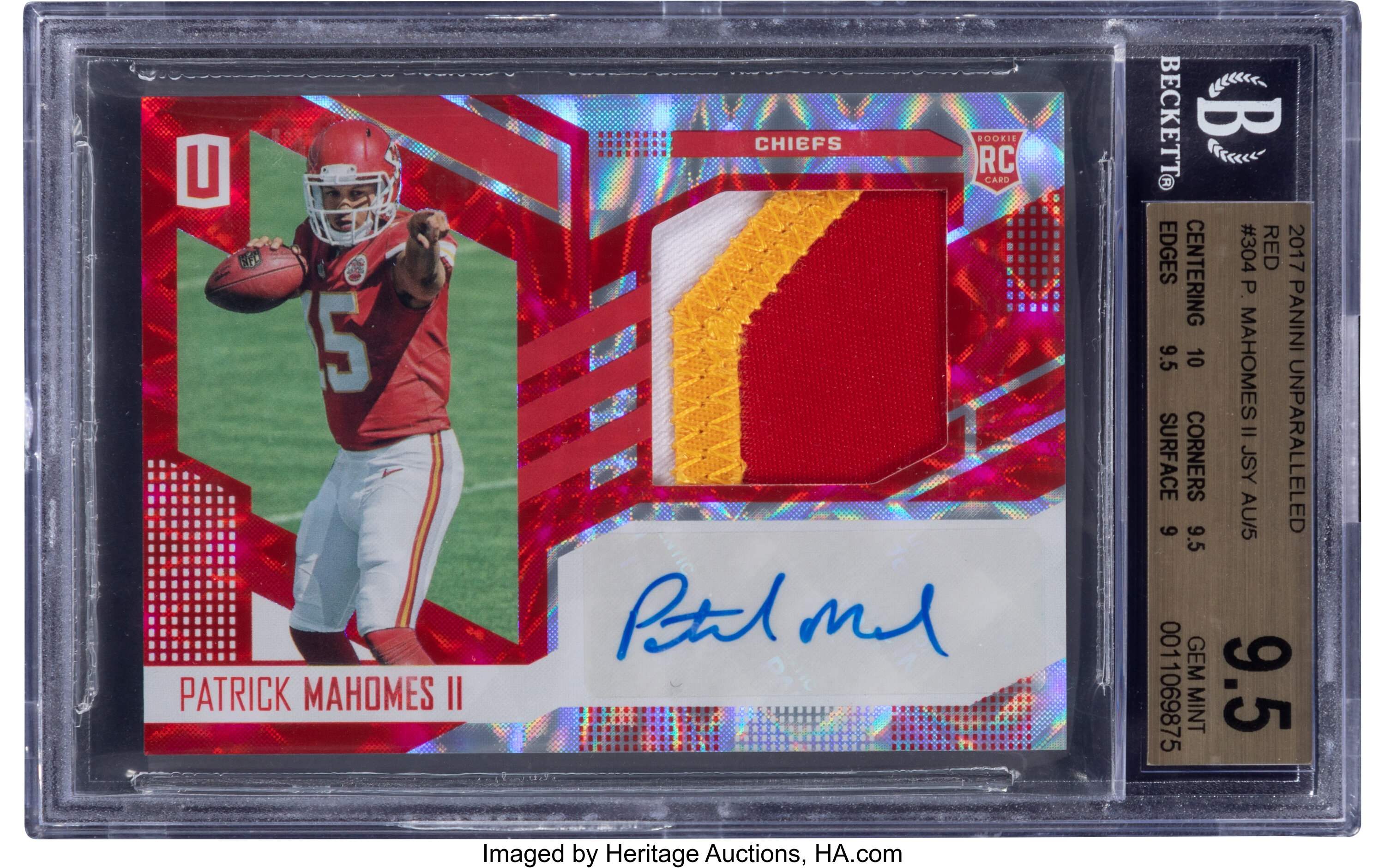 Lot Detail - 2017 PANINI UNPARALLELED PATRICK MAHOMES JERSEY AUTO