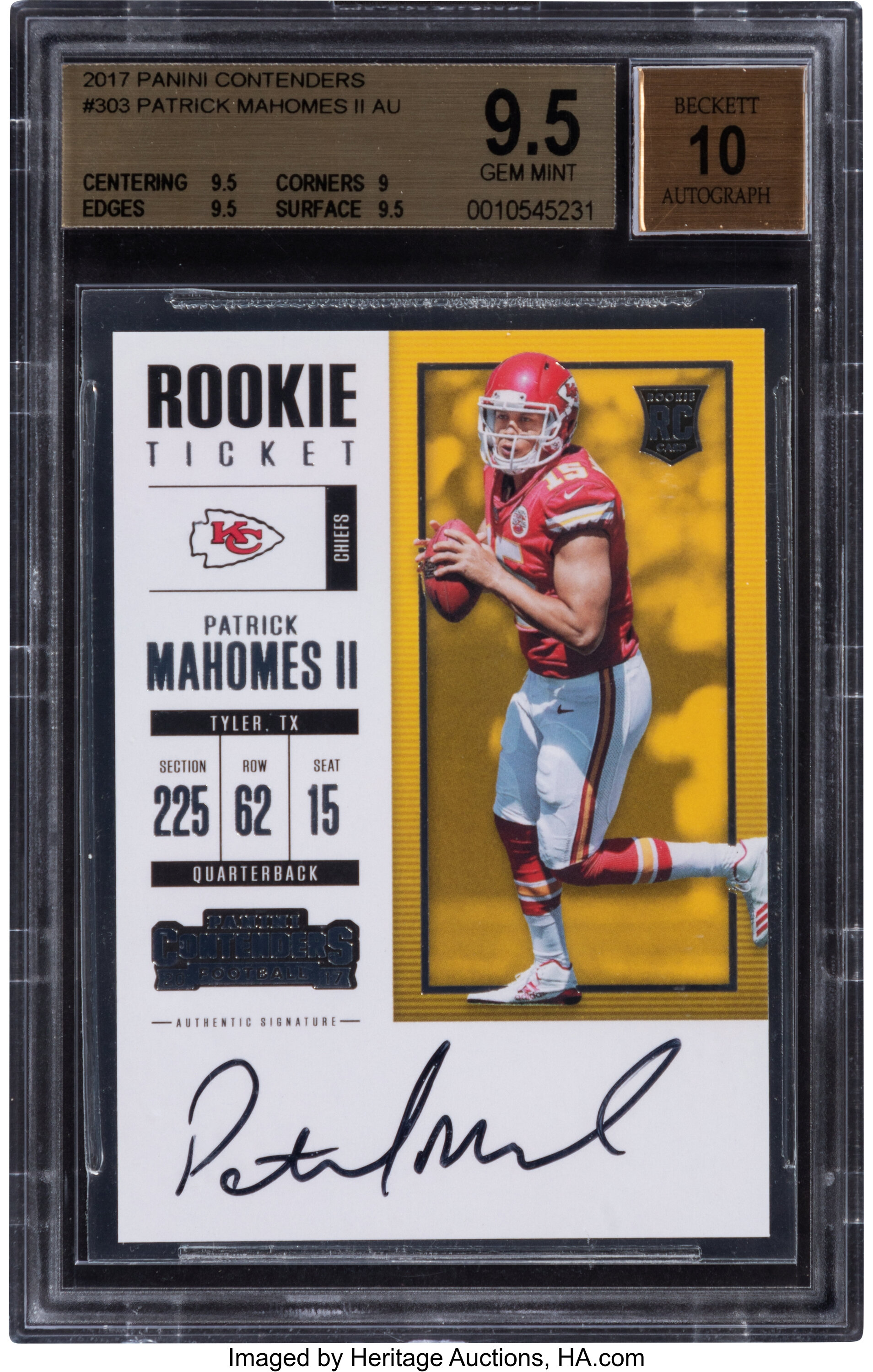 Sold at Auction: Patrick Mahomes autographed 2019 Kansas City