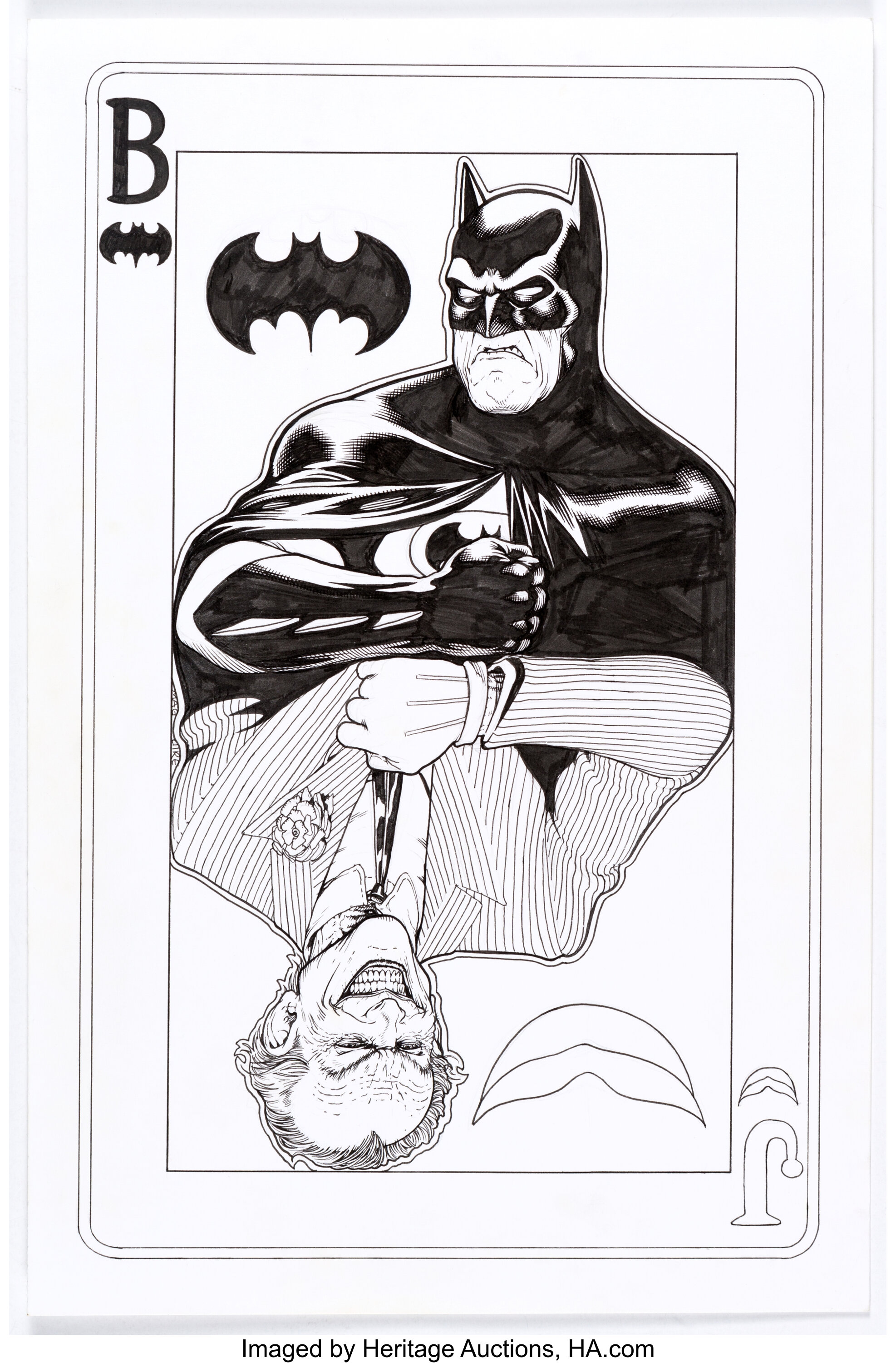 Kevin Maguire Batman And Joker Playing Card Illustration Original Lot 117 Heritage Auctions