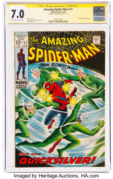 Silver Age (1956-1969):Superhero, The Amazing Spider-Man #71 Signature Series: John Romita (Marvel, 1969) CGC FN/VF 7.0 Off-white to white pages....