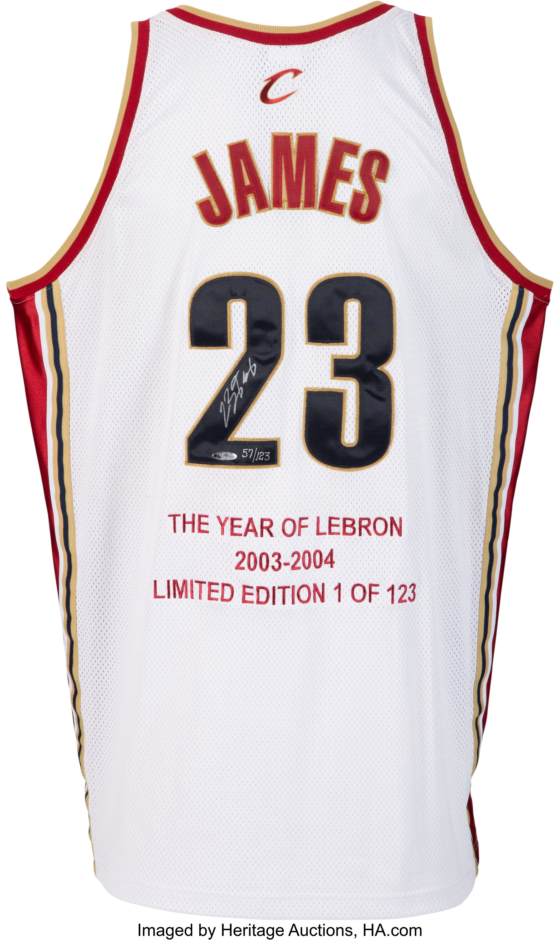 Lebron James' Official 2003 Cleveland Cavaliers Signed Jersey - CharityStars