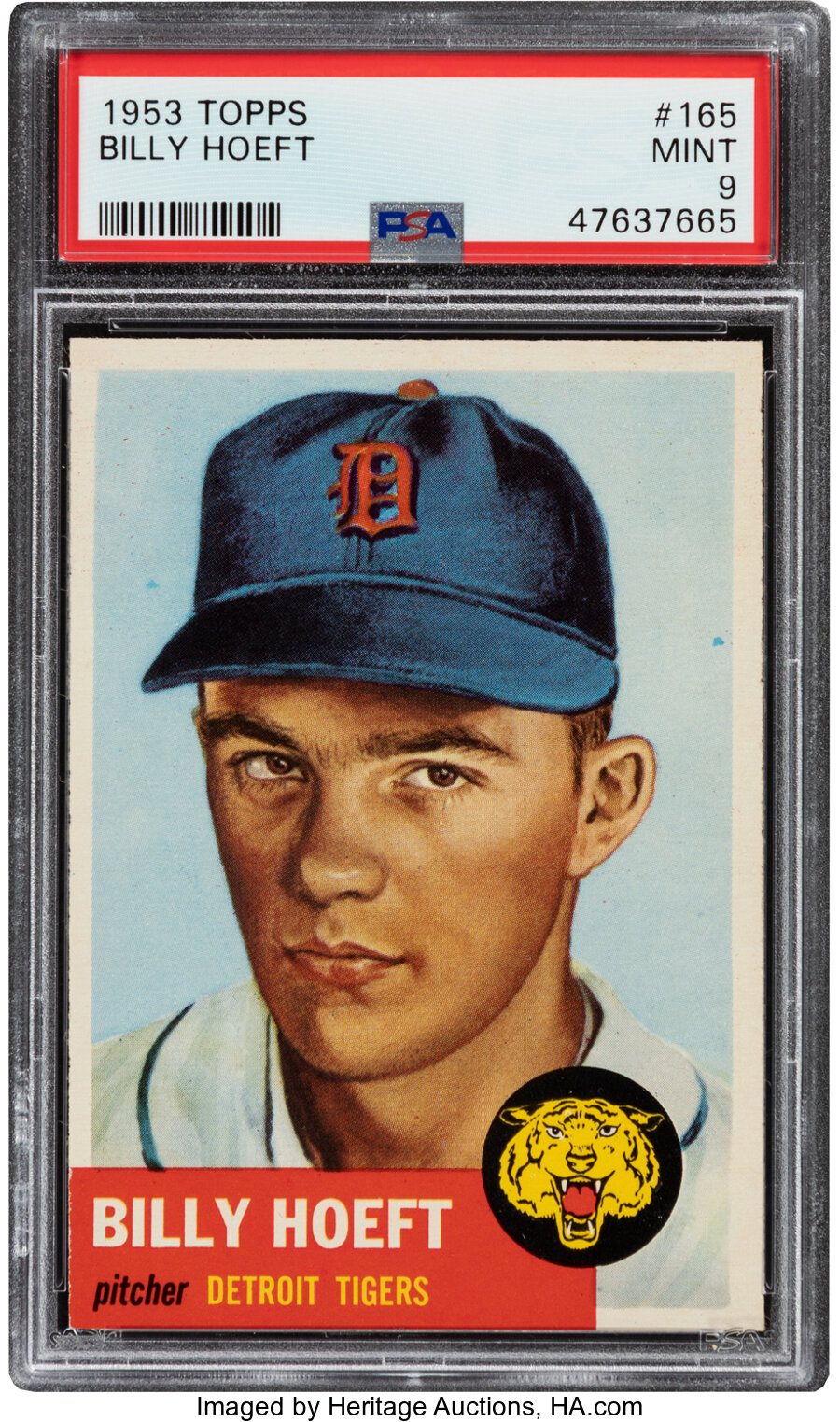 1953 Topps Billy Hoeft #165 PSA Mint 9 - None Higher