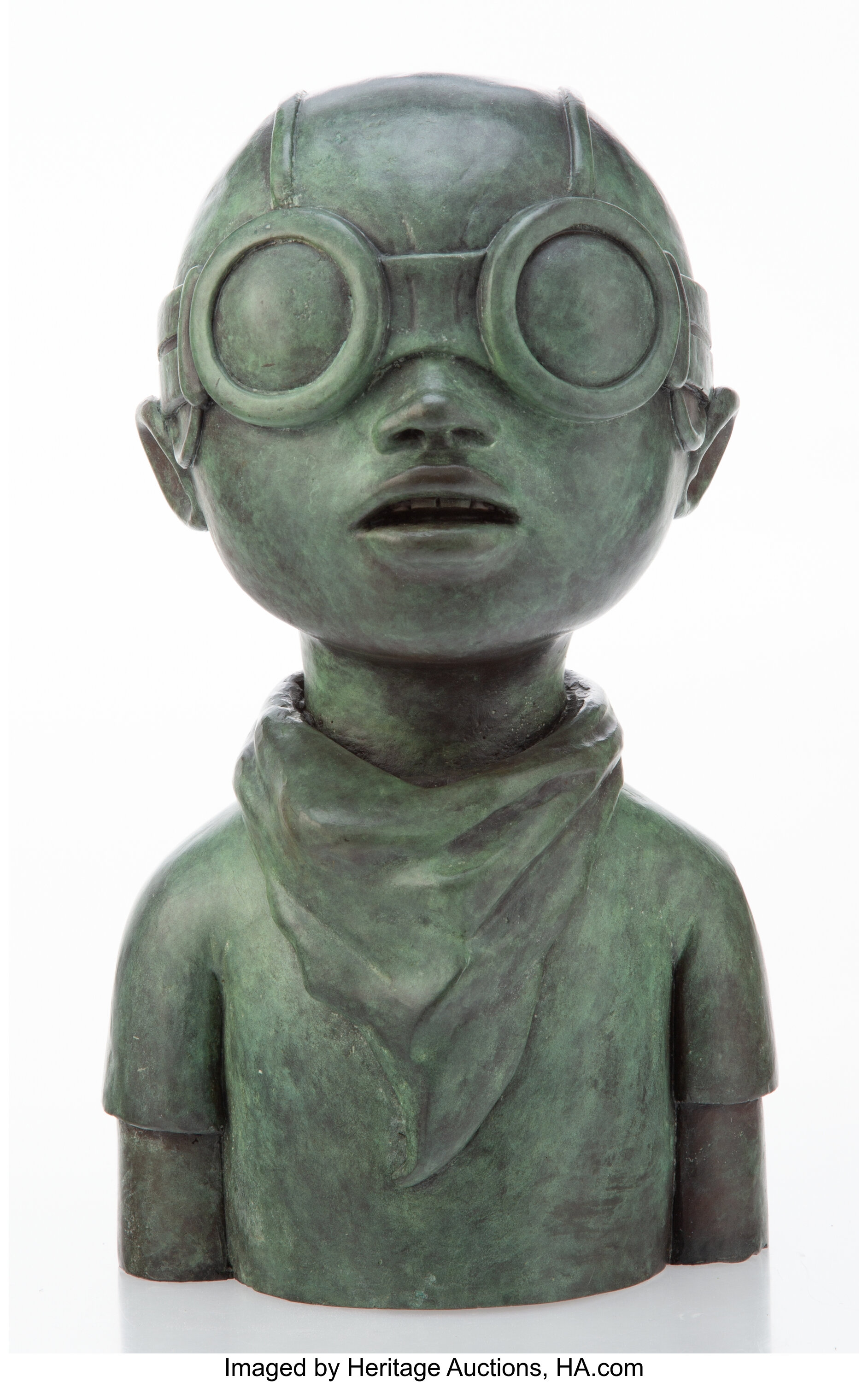 Hebru Brantley (b. 1981). Fly Boy Bronze (Green), 2017. Cast