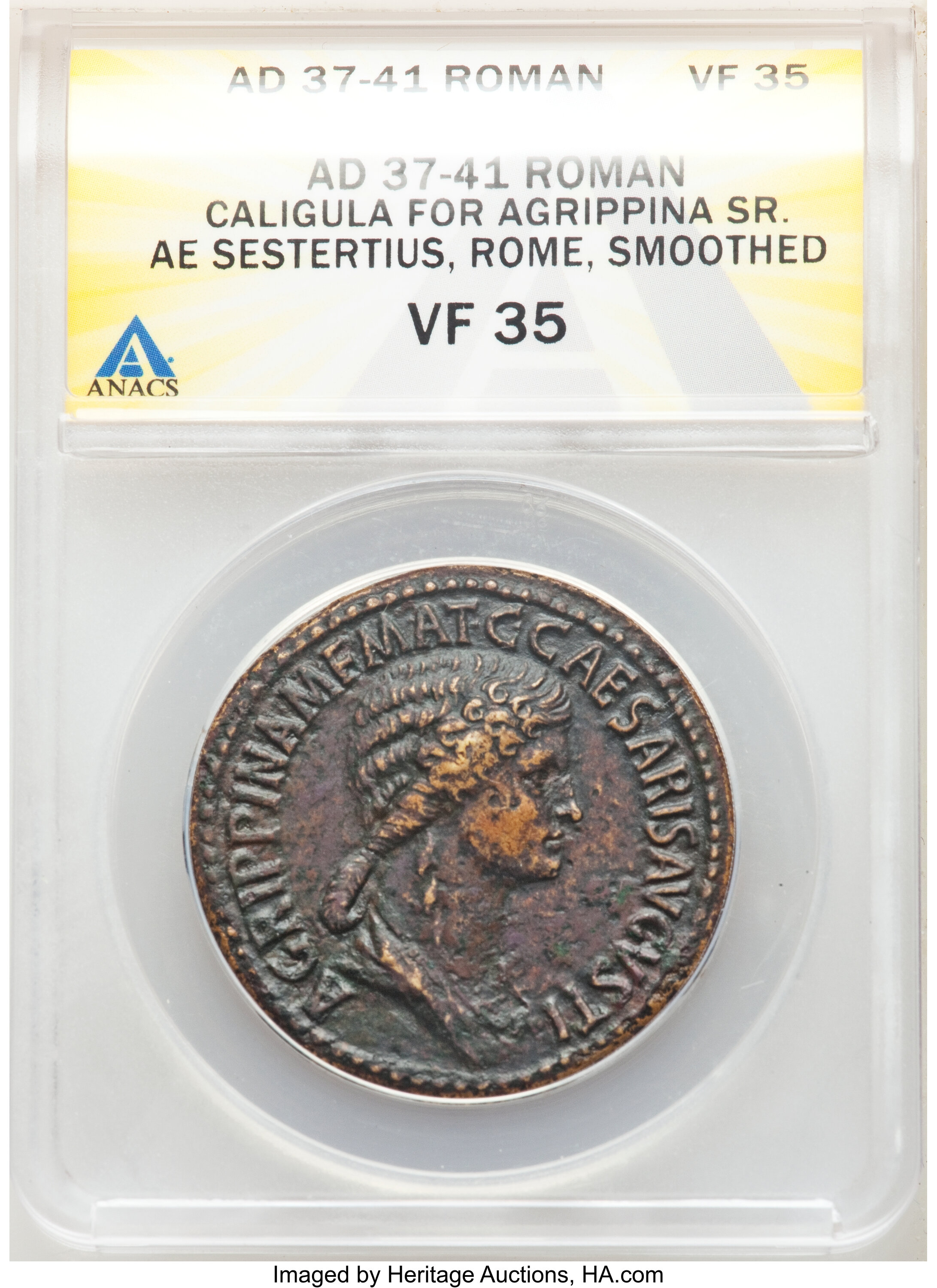 Ancients Agrippina Senior Died Ad 33 Ae Sestertius 35mm 27 79 Lot Heritage Auctions