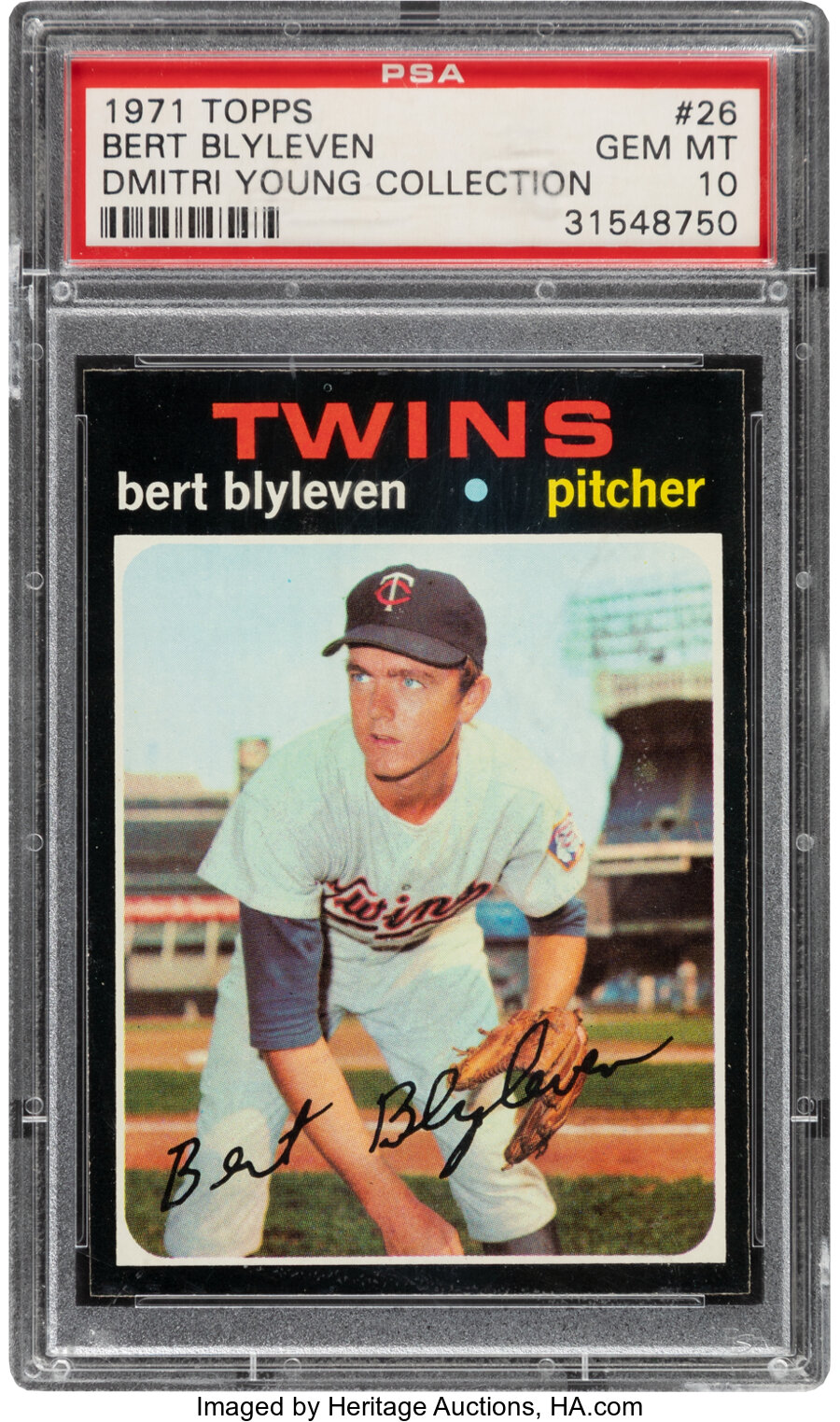 1971 Topps Bert Blyleven Rookie #26 PSA Gem Mint 10--Dmitri Young Collection