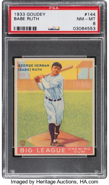 At Auction: 1933 Goudey #144 Babe Ruth.