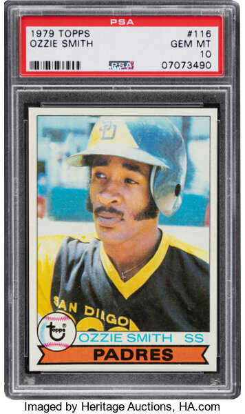 1979 Topps Ozzie Smith Rookie #116 PSA Gem Mint 10. Baseball, Lot  #80039