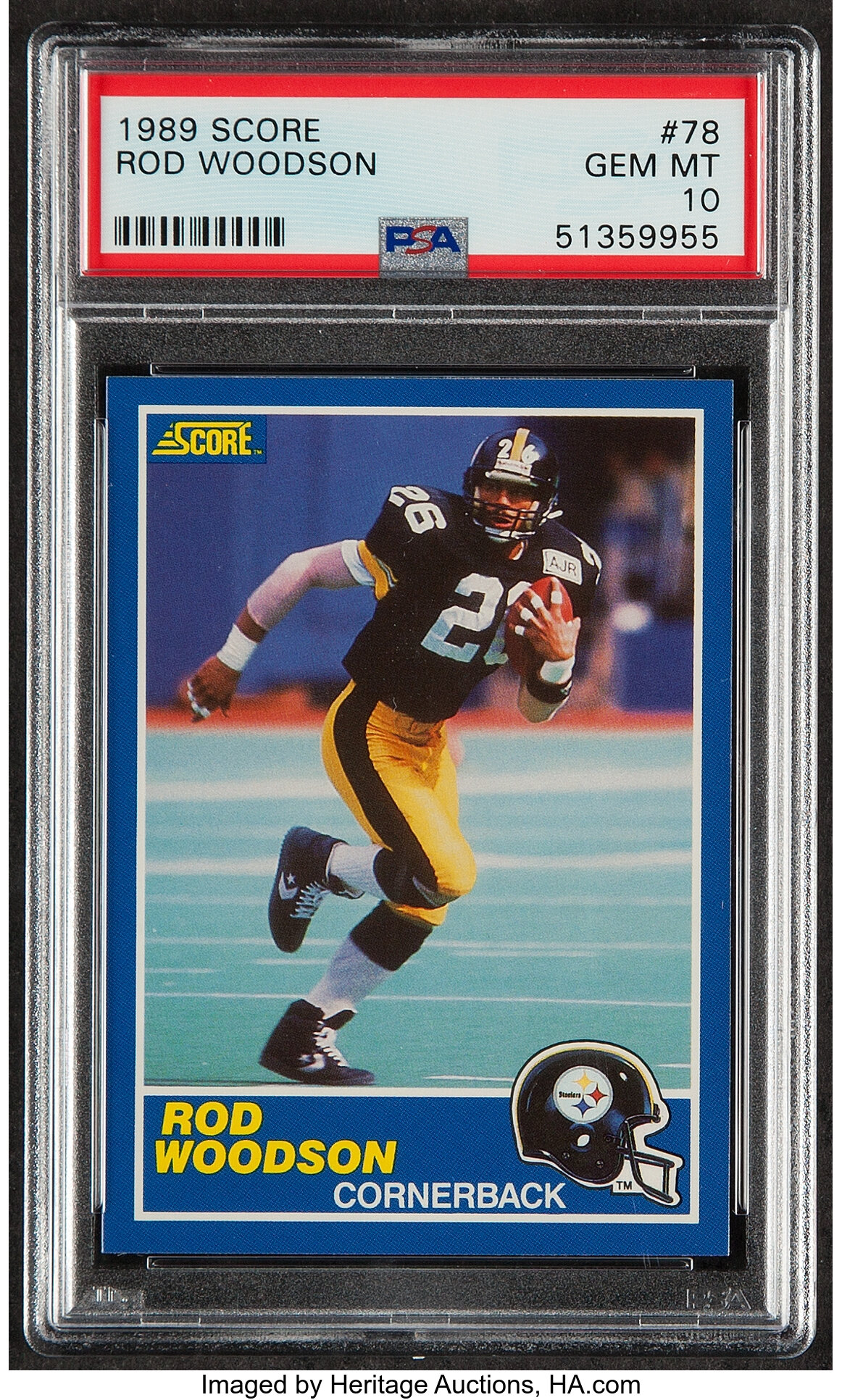 1989 Score Rod Woodson #78 PSA Gem Mint 10. Football Cards, Lot #44095