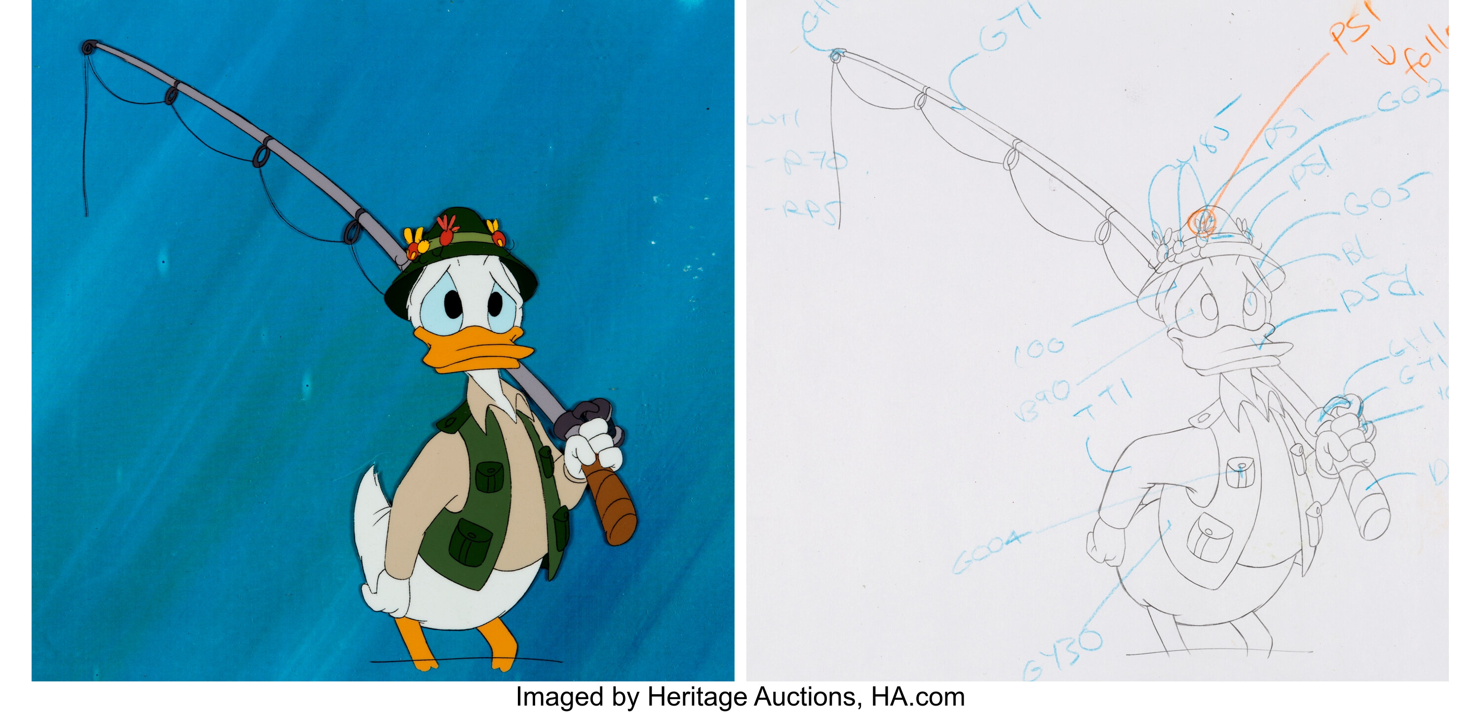 Quack Pack Koi Story Donald Duck Production Cel And Color Model Lot Heritage Auctions