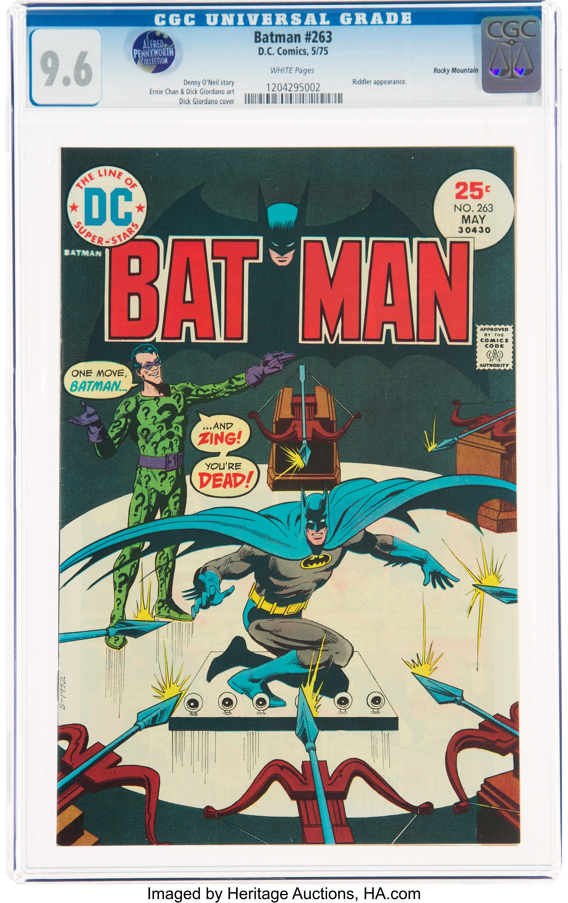 Batman #263 Rocky Mountain Pedigree (DC, 1975) CGC NM+  White | Lot  #13064 | Heritage Auctions