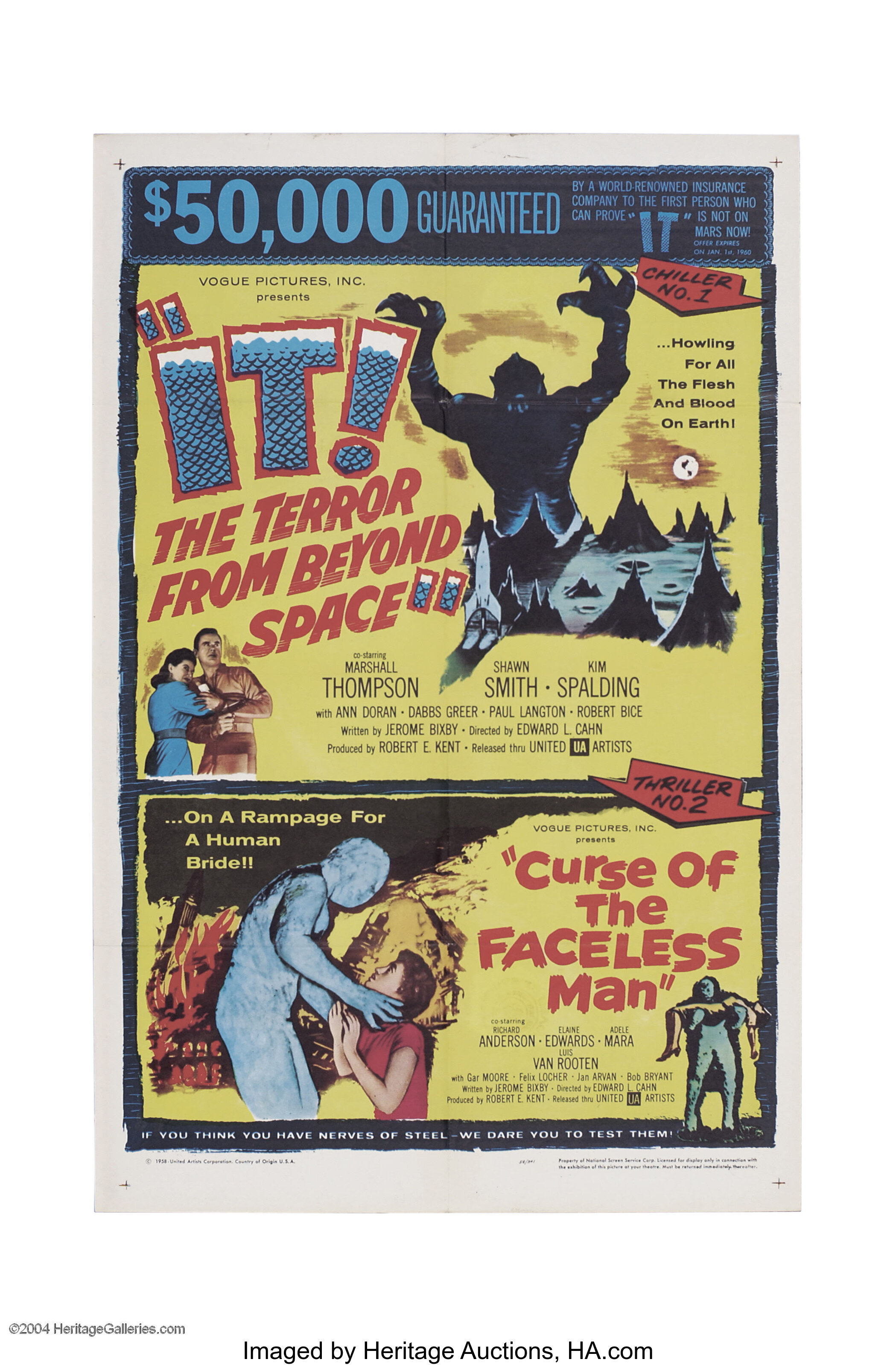 It The Terror From Beyond Space Curse Of The Faceless Man Lot Heritage Auctions