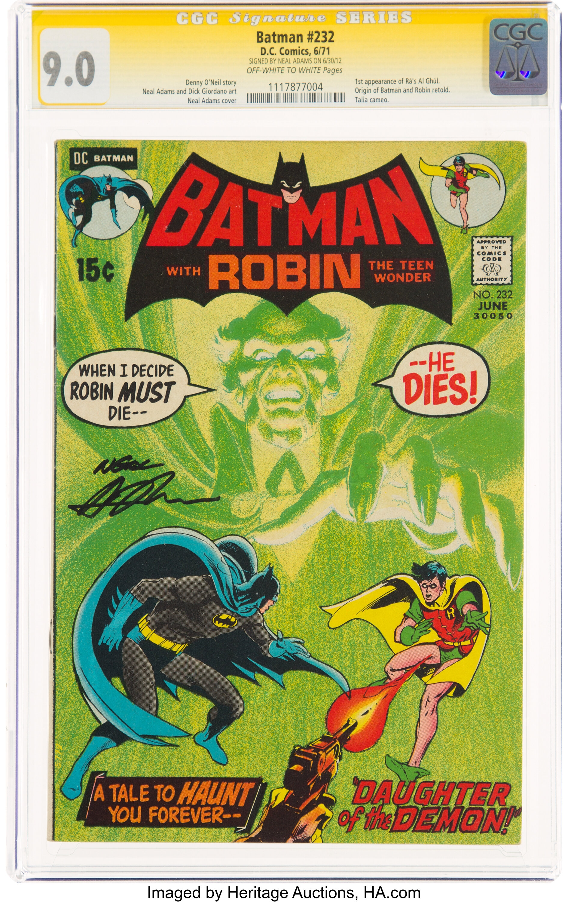 Batman #232 Signature Series: Neal Adams (DC, 1971) CGC VF/NM  | Lot  #15083 | Heritage Auctions