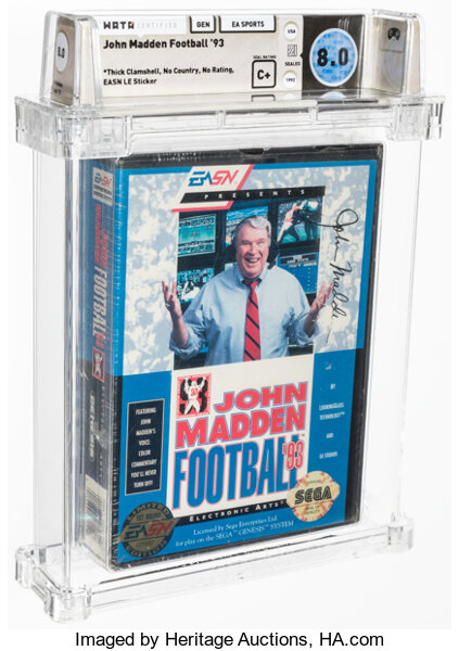 John Madden Football '93 - Wata 8.0 C+ Sealed, GEN EA Sports 1992, Lot  #16054