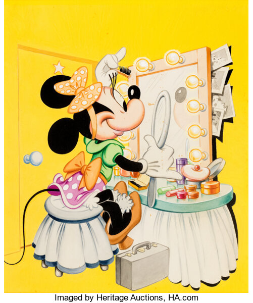 Minnie Mouse at the Makeup Table Illustration Original Art (Walt