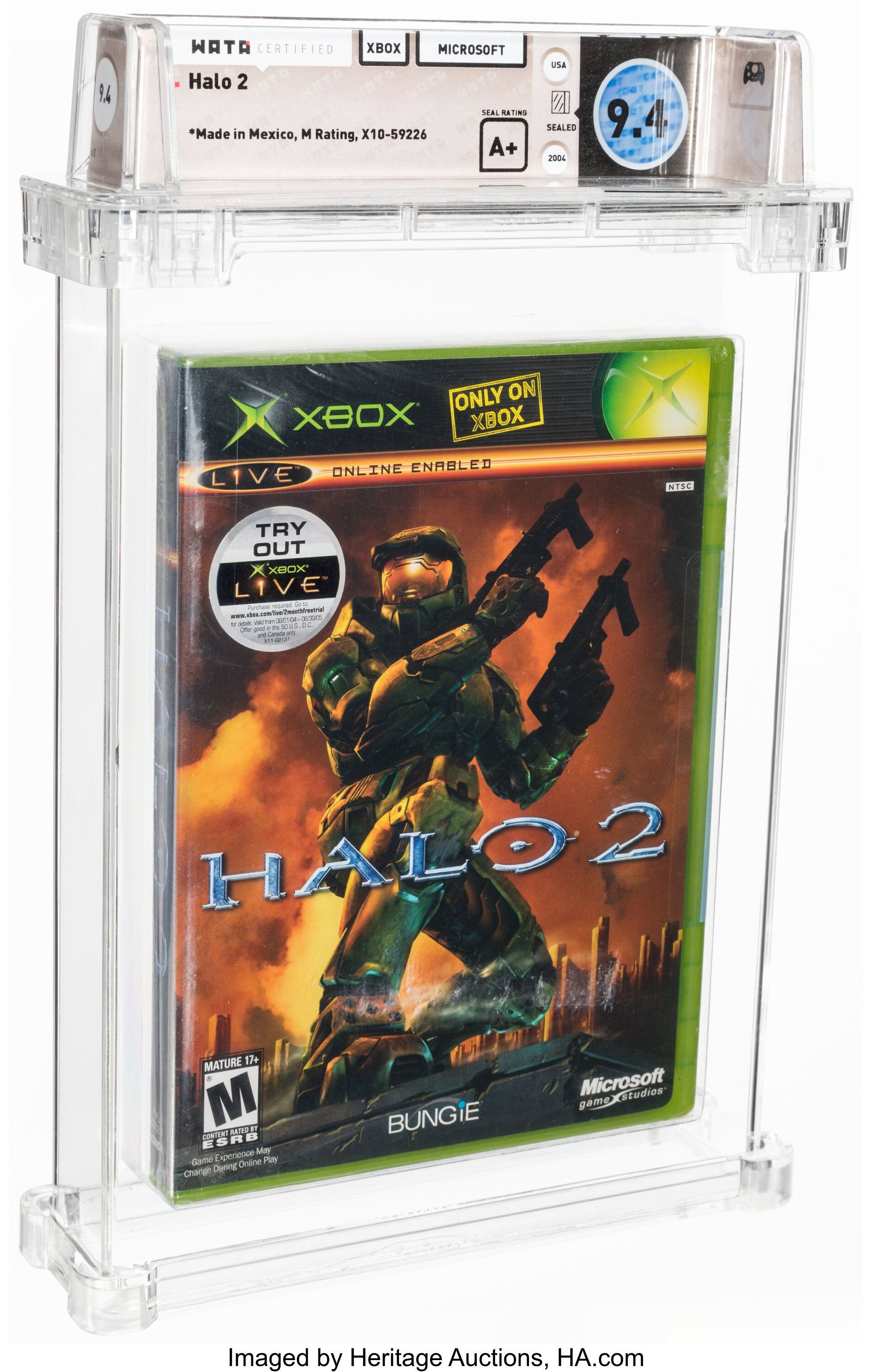 Halo 2 - Wata 9.4 A+ Sealed, Xbox Microsoft 2004 USA. Video