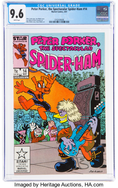 Modern Age (1980-Present):Superhero, Peter Porker, the Spectacular Spider-Ham #14 (Marvel, 1987) CGC NM+ 9.6 White pages....