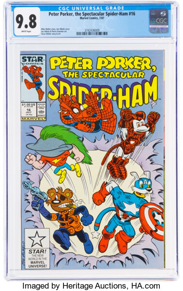 Modern Age (1980-Present):Superhero, Peter Porker, the Spectacular Spider-Ham #16 (Marvel, 1987) CGC NM/MT 9.8 White pages....