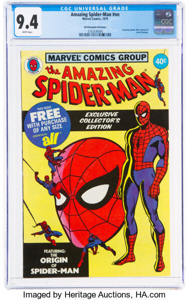 Bronze Age (1970-1979):Superhero, The Amazing Spider-Man #nn All Detergent Giveaway (Marvel, 1979) CGC NM 9.4 White pages....