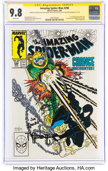 Modern Age (1980-Present):Superhero, The Amazing Spider-Man #298 Signature Series: Todd McFarlane and Others (Marvel, 1988) CGC NM/MT 9.8 White pages....