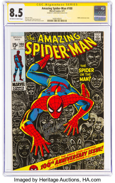 Bronze Age (1970-1979):Superhero, The Amazing Spider-Man #100 Signature Series: John Romita (Marvel, 1971) CGC VF+ 8.5 Off-white to white pages....