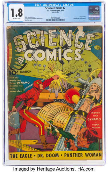 Golden Age (1938-1955):Superhero, Science Comics #2 (Fox, 1940) CGC GD- 1.8 Off-white pages....