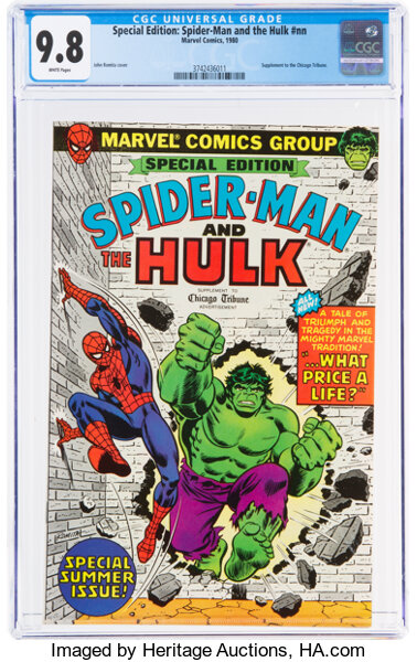 Modern Age (1980-Present):Superhero, Spider-Man and the Hulk Special Edition #nn (Marvel, 1980) CGC NM/MT 9.8 White pages....