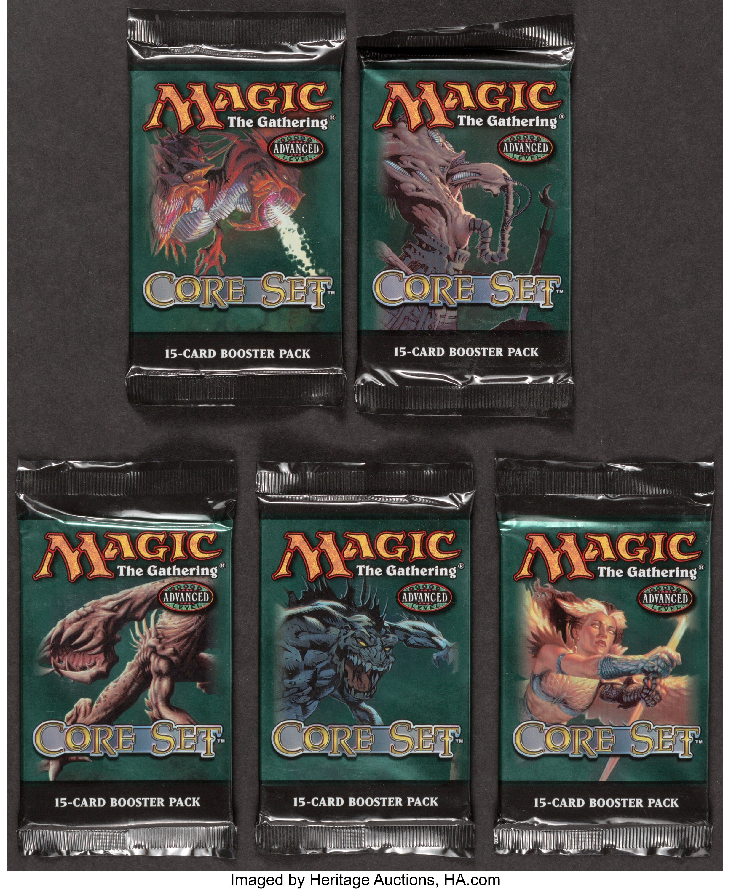 Magic: The Gathering Core Set Sealed Booster Packs Group of 5