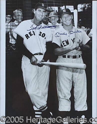 16 X 20 PHOTO AUTOGRAPHED BY MICKEY MANTLE AND TED WILLIAMS