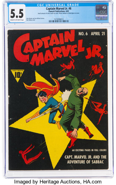 Golden Age (1938-1955):Superhero, Captain Marvel Jr. #6 (Fawcett Publications, 1943) CGC FN- 5.5 Cream to off-white pages....