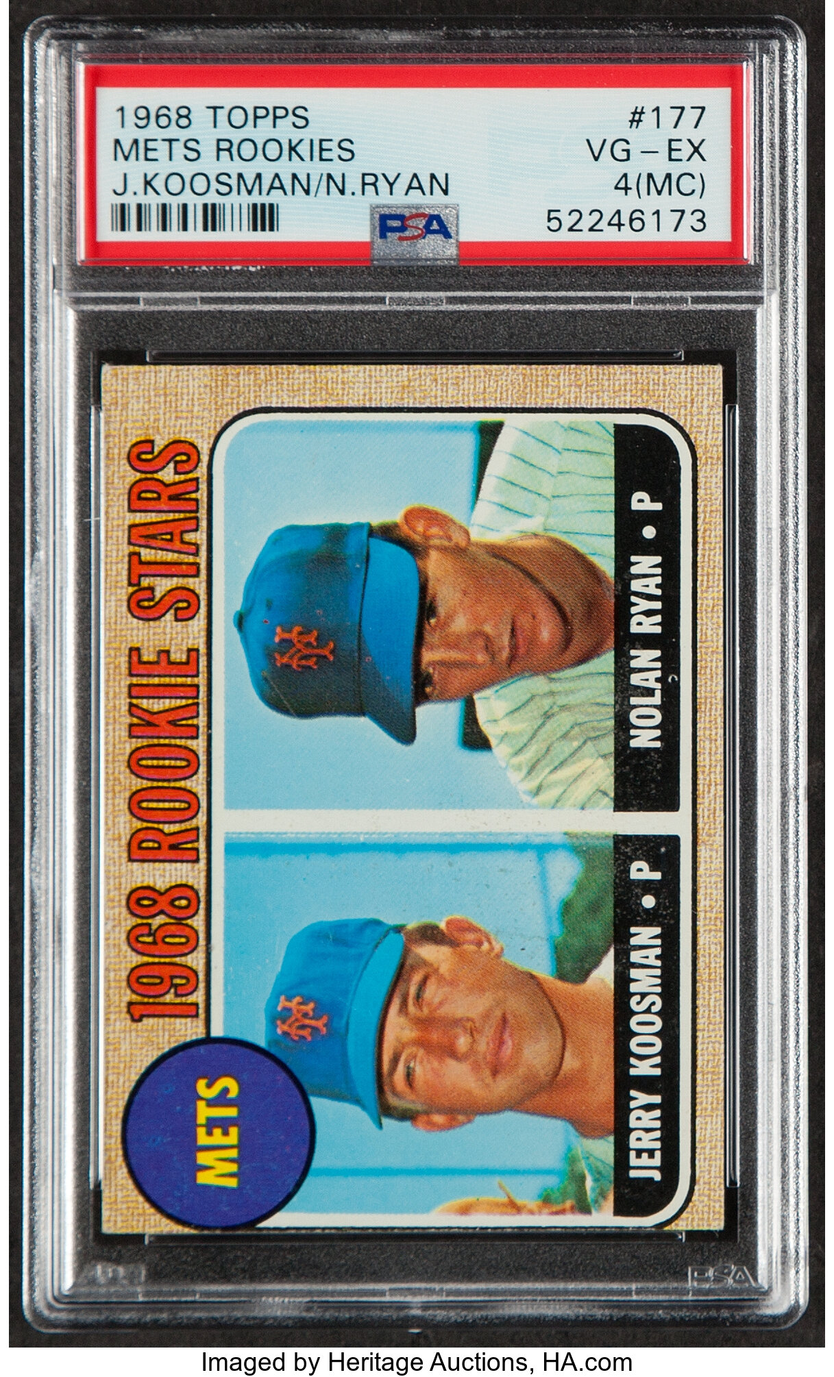 1968 Topps Mets Rookies J Koosman N Ryan 177 Psa Vg Ex 4 Lot 437 Heritage Auctions